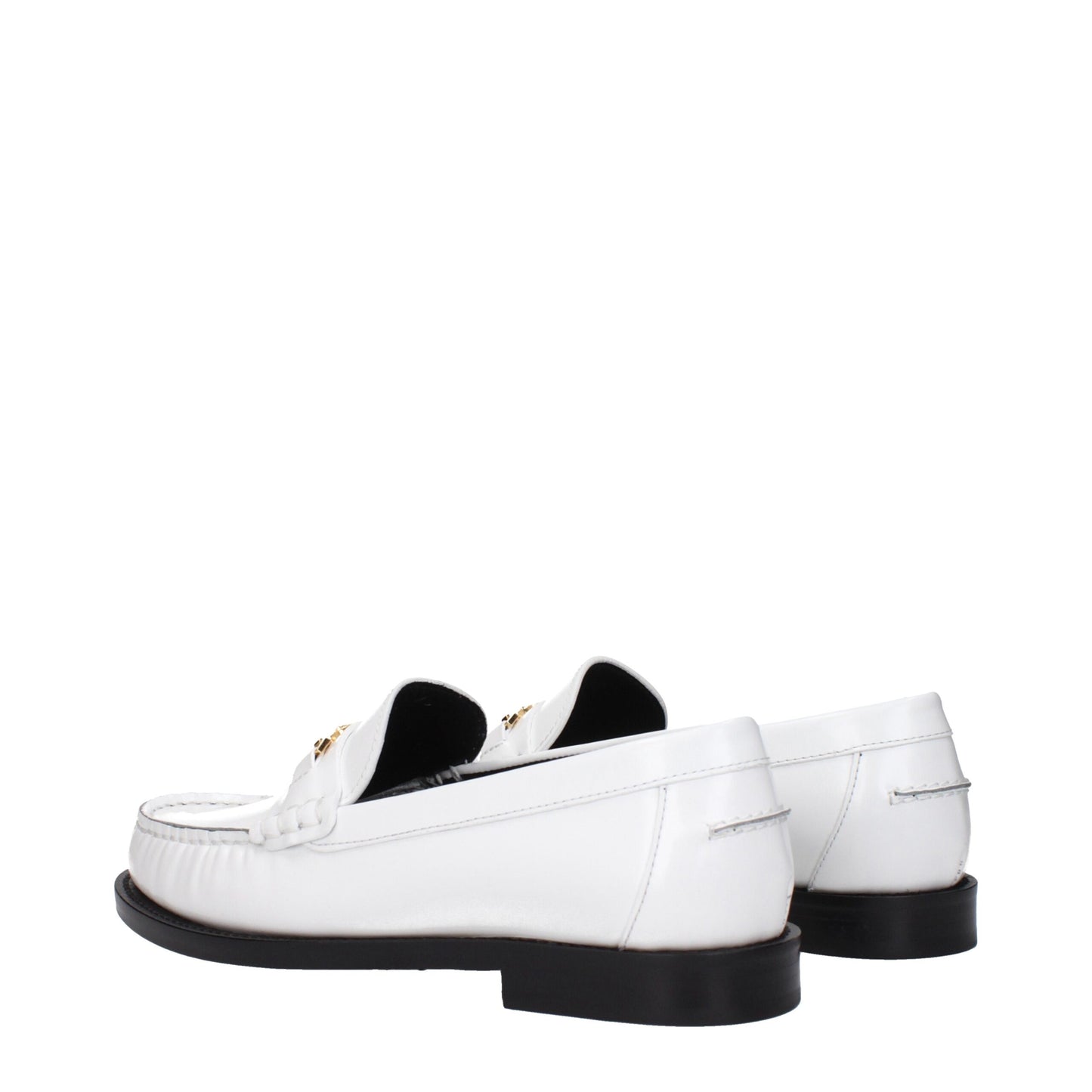 Versace Loafers Witte Lederen Instap Elegante Pasvorm