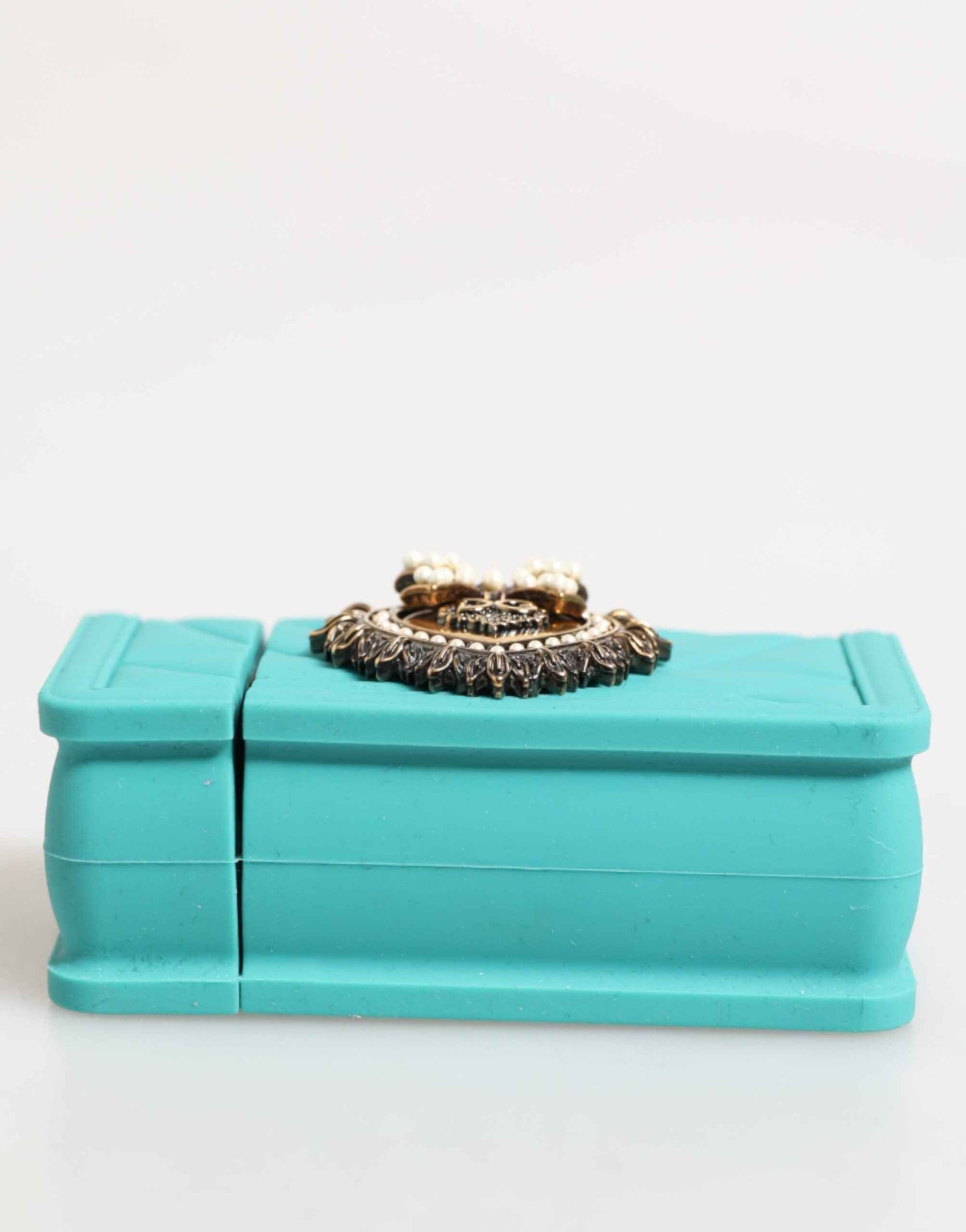 Dolce & Gabbana Turquoise Silicone Devotion Heart Cover Bag Airpods Case