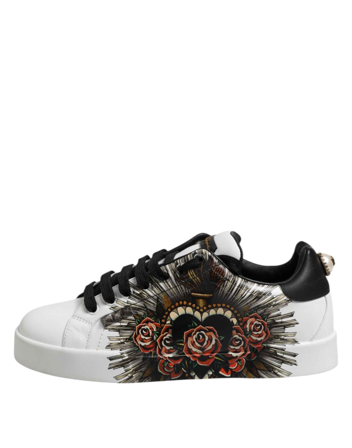 Dolce & Gabbana White Leather Portofino Lace Up Sneakers Shoes by Dolce & Gabbana