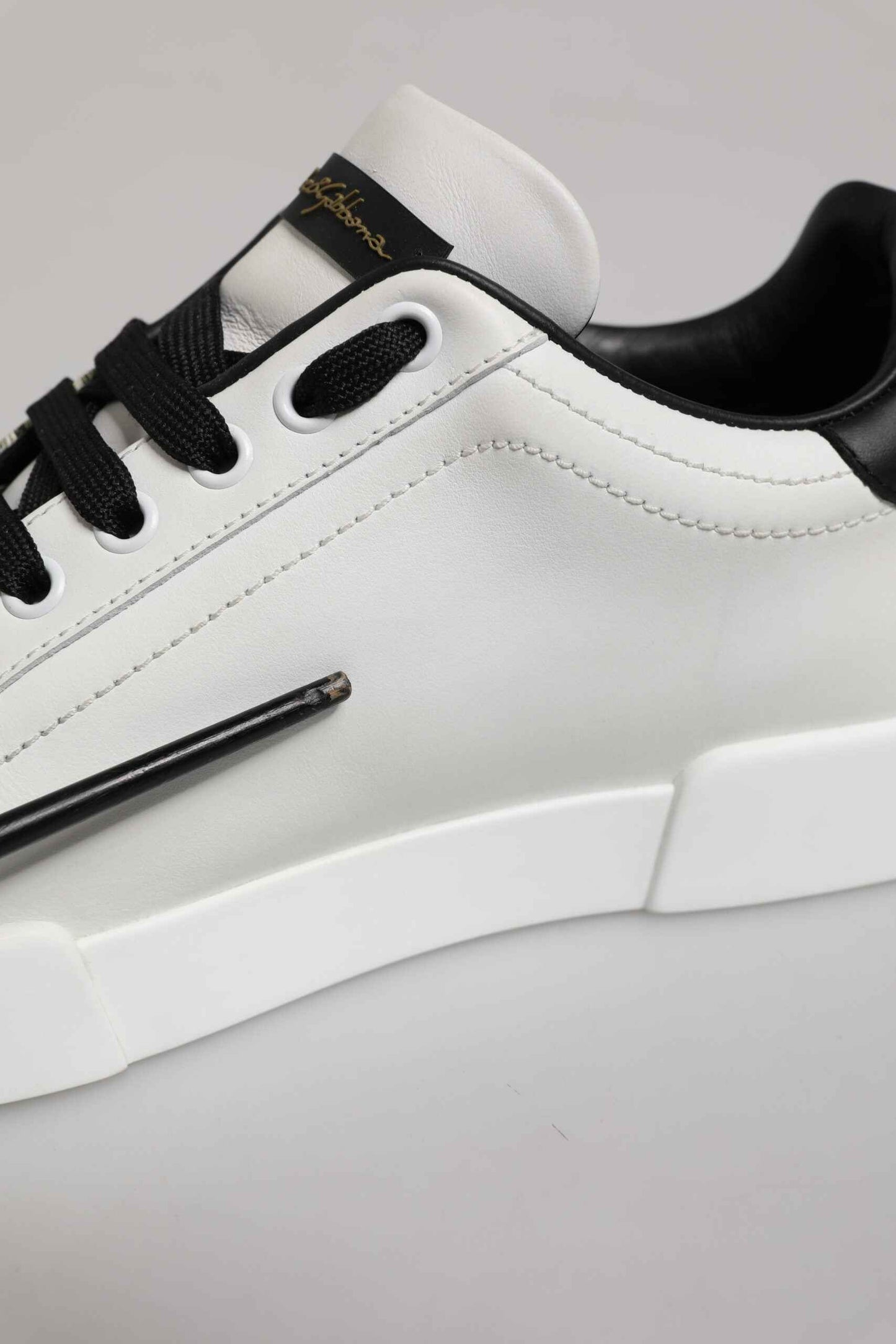 Dolce & Gabbana White Leather Portofino Lace Up Sneakers Shoes by Dolce & Gabbana