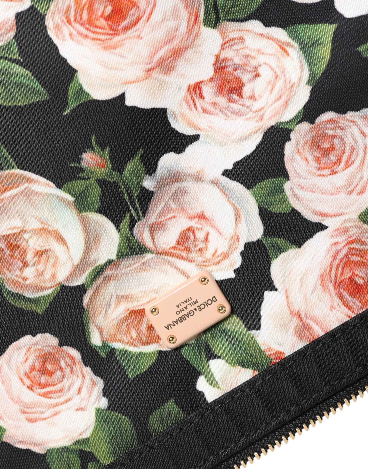 Dolce & Gabbana Multicolor Floral DG Plaque Clutch Women Pouch Borse Bag