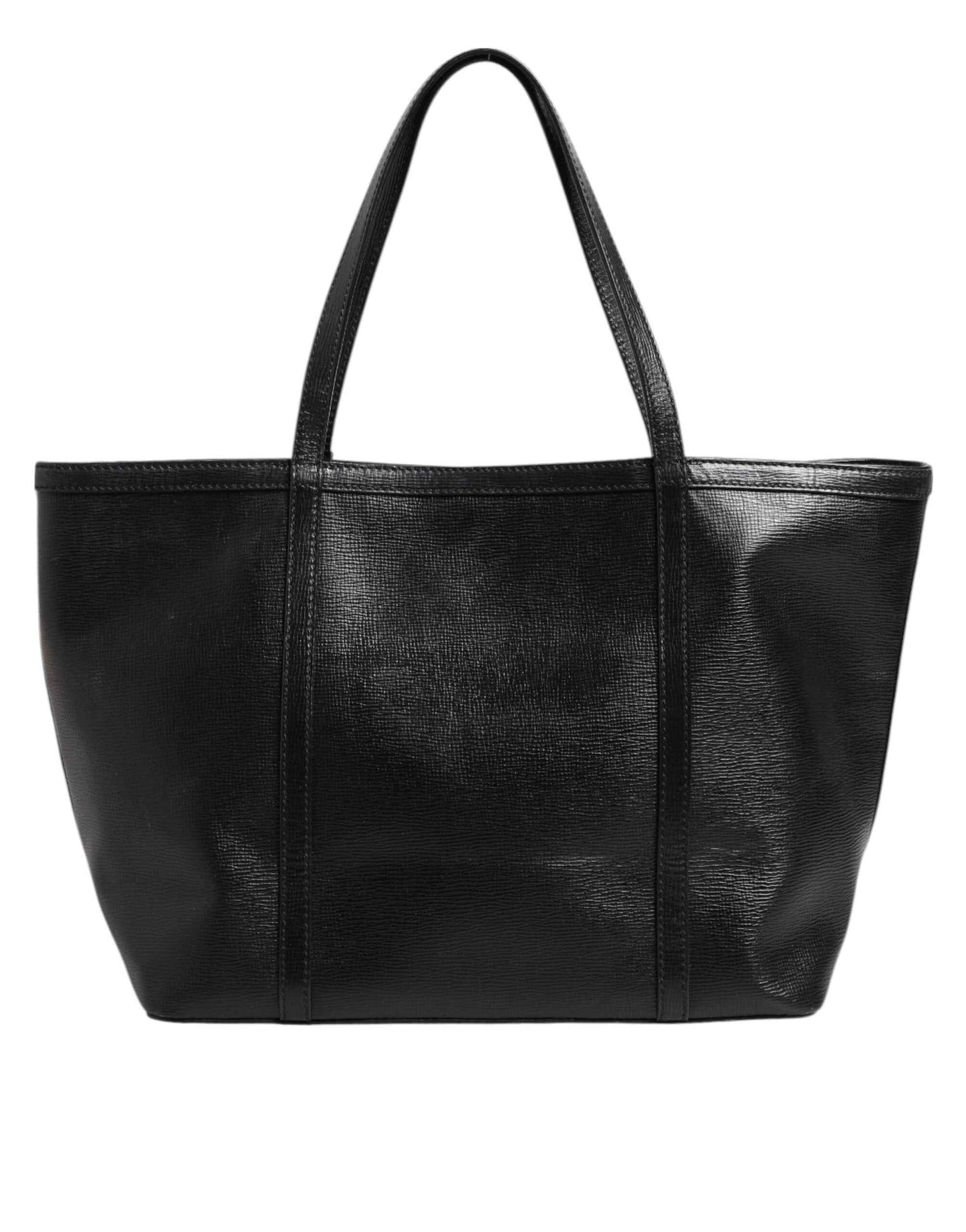 Dolce & Gabbana Black Leather Miss Escape Shopping Tote Women Borse Bag