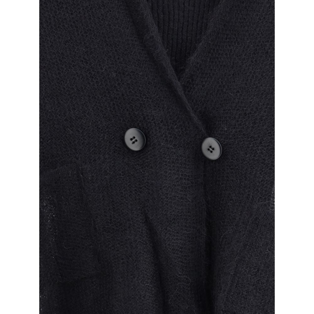Giorgio Armani Double-breasted cardigan and top in a wool and mohair blend Twin set