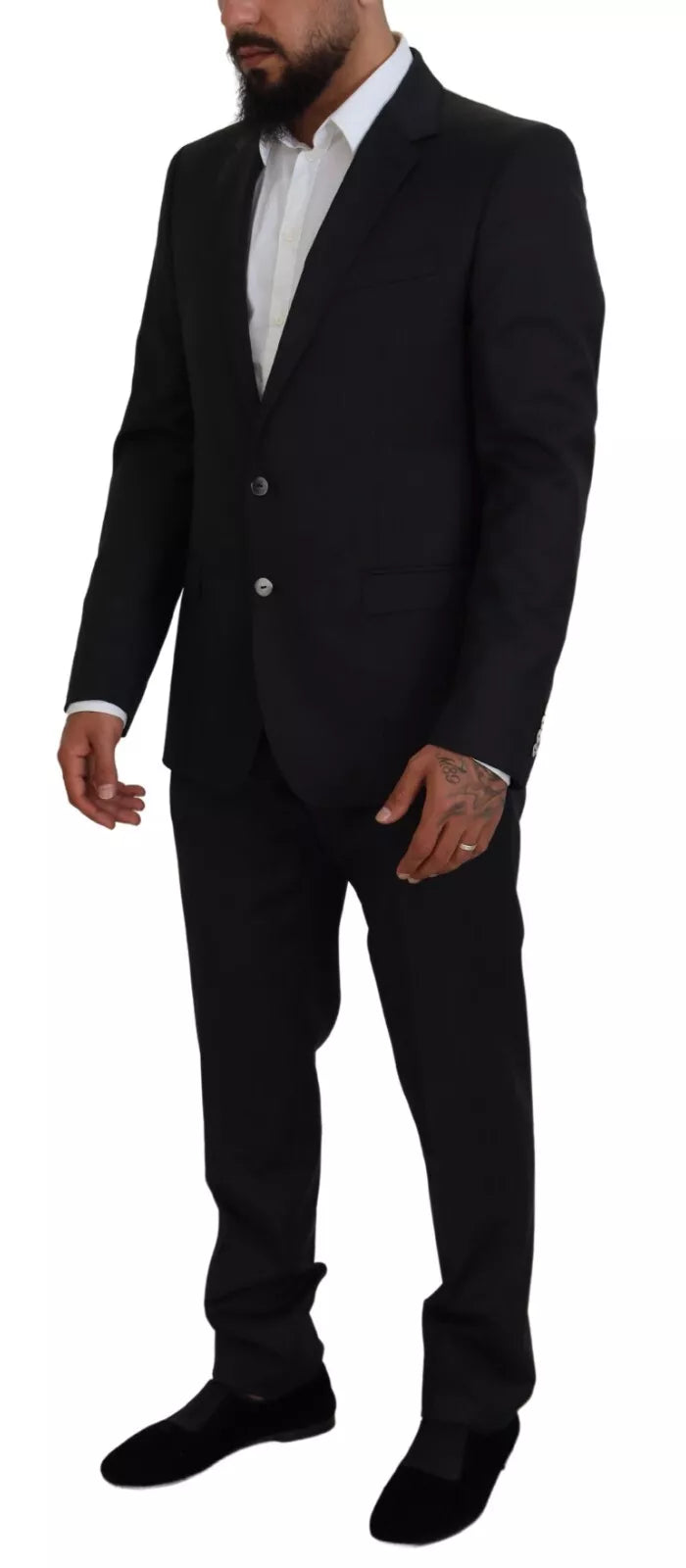 Dolce & Gabbana Melange Gray Wool 2 Piece MARTINI Suit