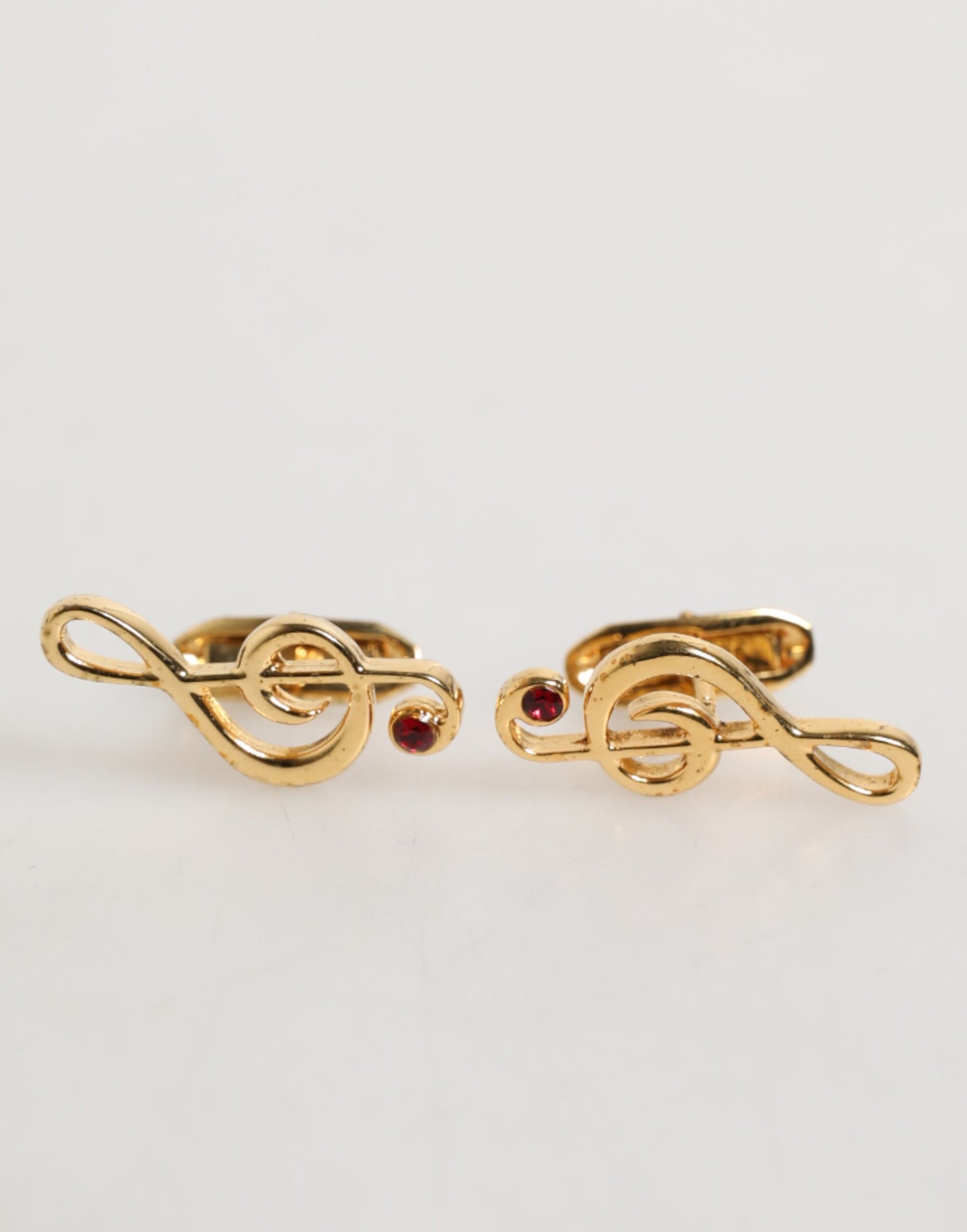 Dolce & Gabbana Gold Musical Note Metal Brass Pin Men Accessory Cufflinks - from Dolce & Gabbana