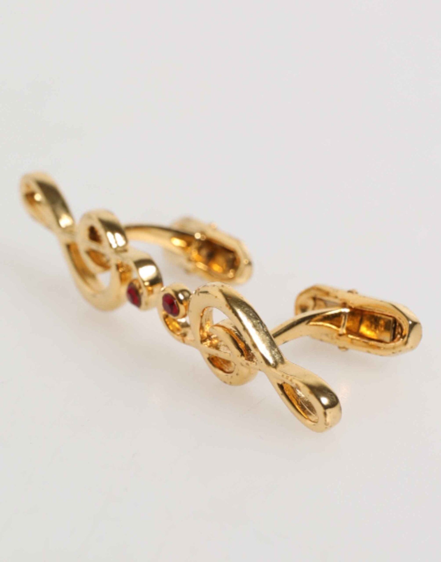 Dolce & Gabbana Gold Musical Note Metal Brass Pin Men Accessory Cufflinks by Dolce & Gabbana