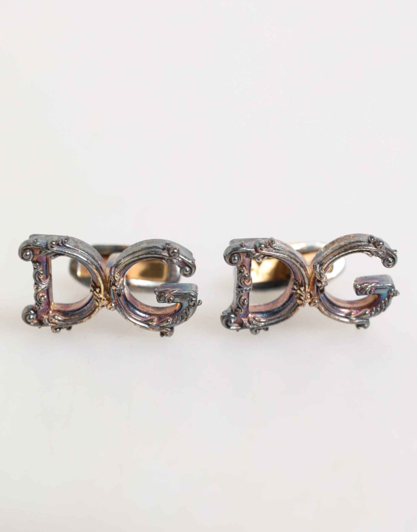 Dolce & Gabbana Gold Tone 925 Sterling Silver DG Logo Accessory Cufflink by Dolce & Gabbana