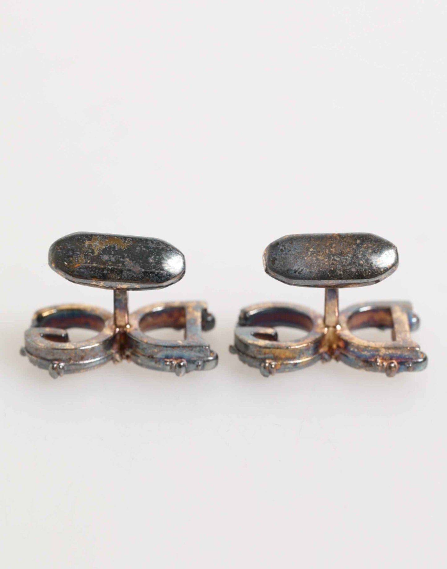 Dolce & Gabbana Gold Tone 925 Sterling Silver DG Logo Accessory Cufflink by Dolce & Gabbana