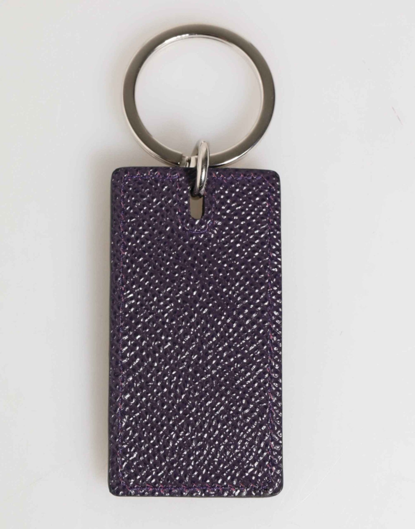 Dolce & Gabbana Violet Leather Logo Metal Ring Men Keychain Keyring by Dolce & Gabbana