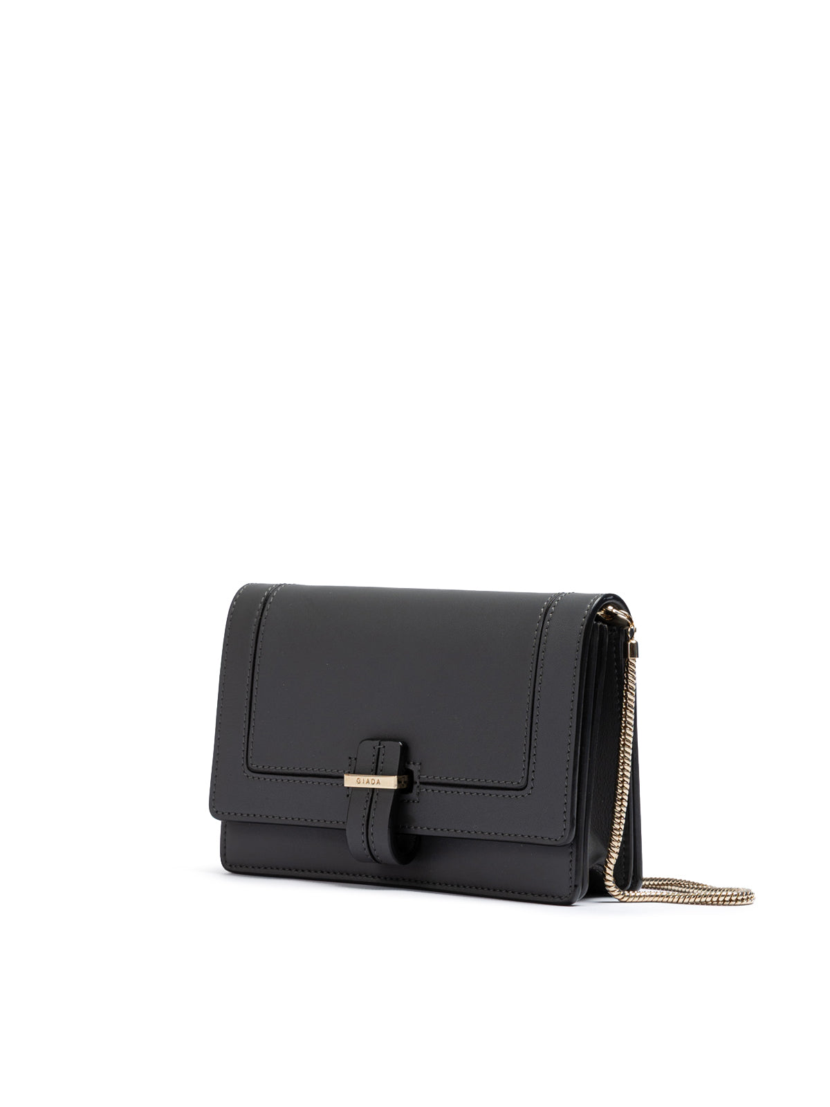 Giada Dark Gray Leather Clutch Bag