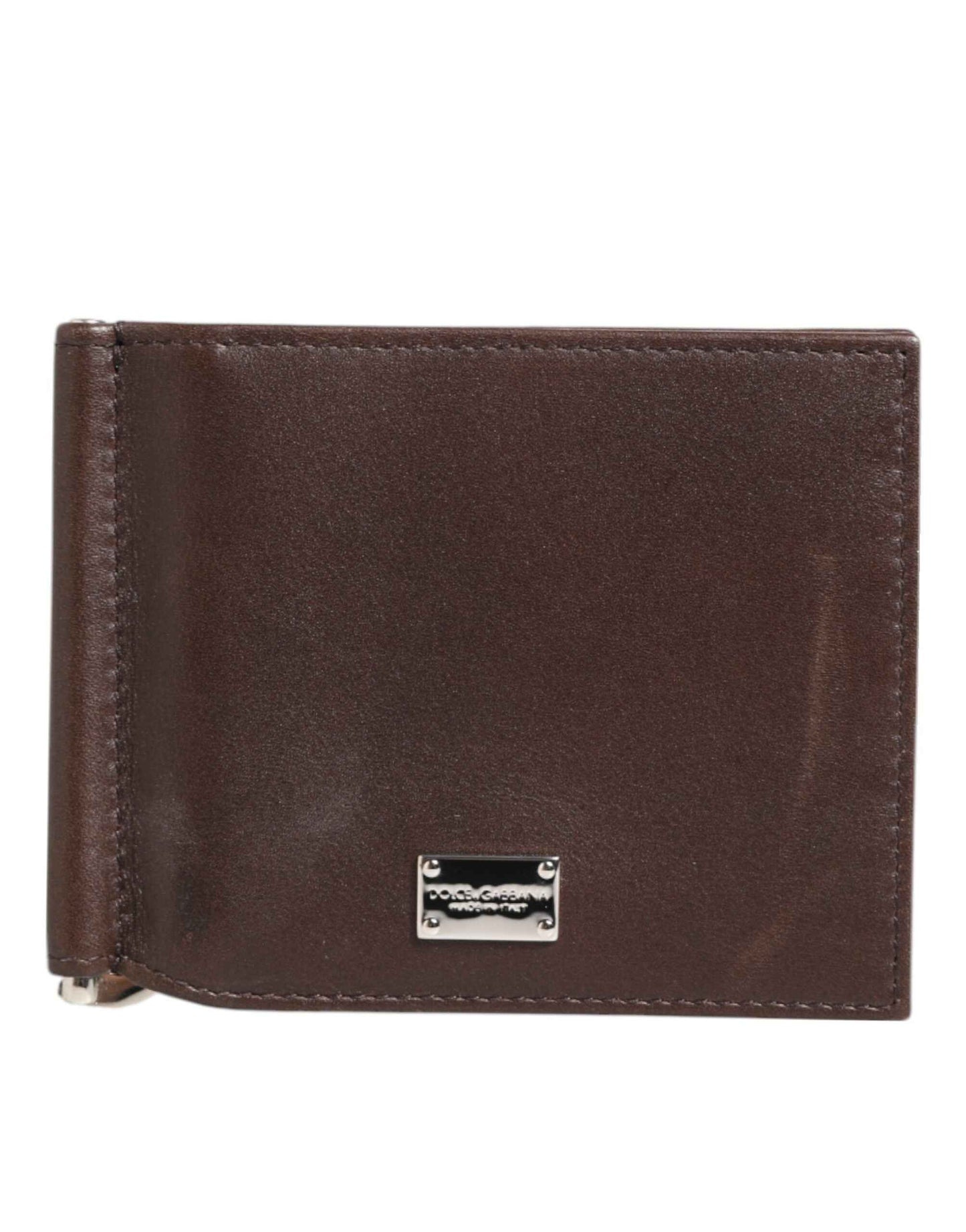 Dolce & Gabbana Brown Leather DG Logo Engrave Bifold Card Holder Wallet by Dolce & Gabbana