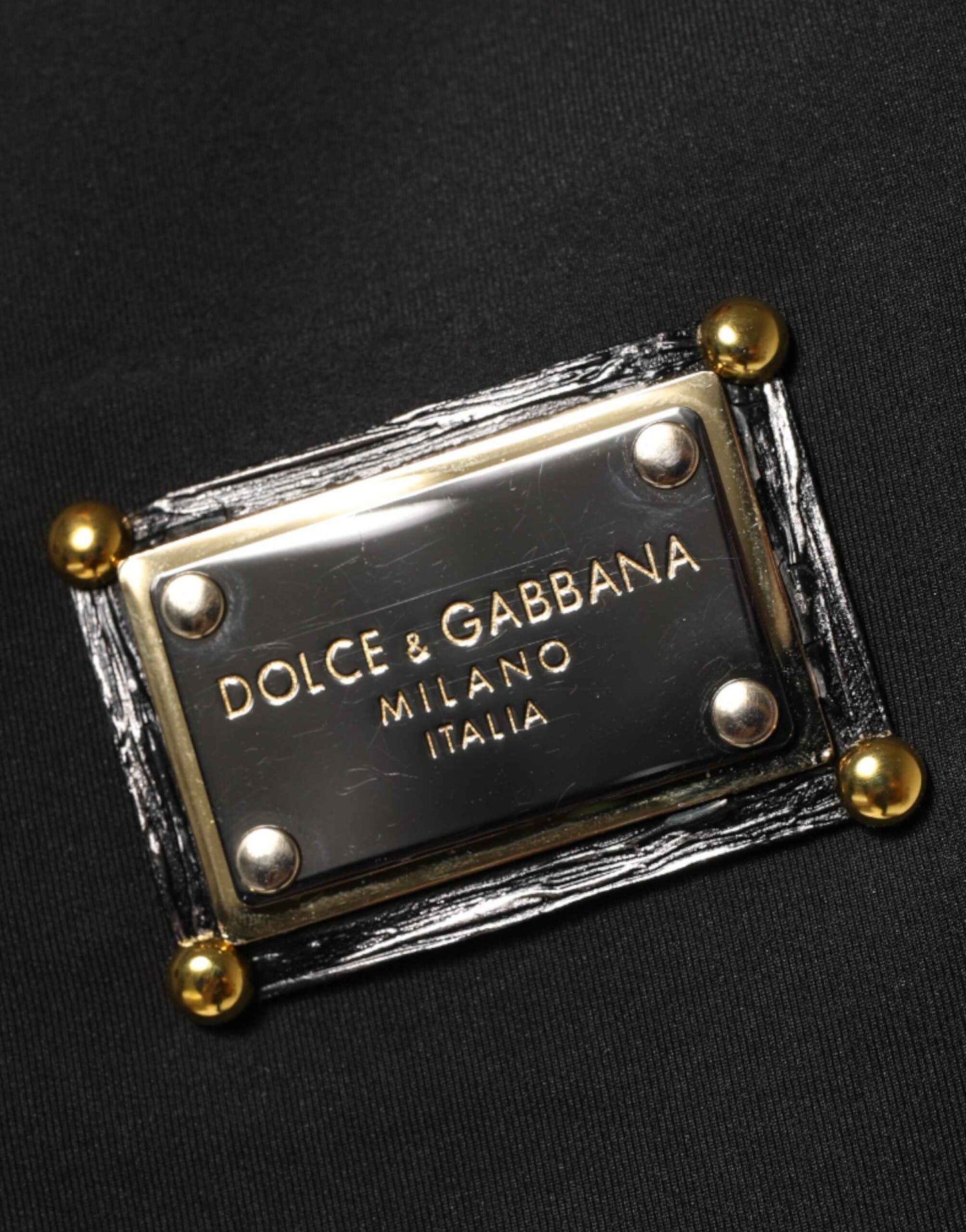 Dolce & Gabbana Black Polyester Logo Plaque Bomber Jacket by Dolce & Gabbana