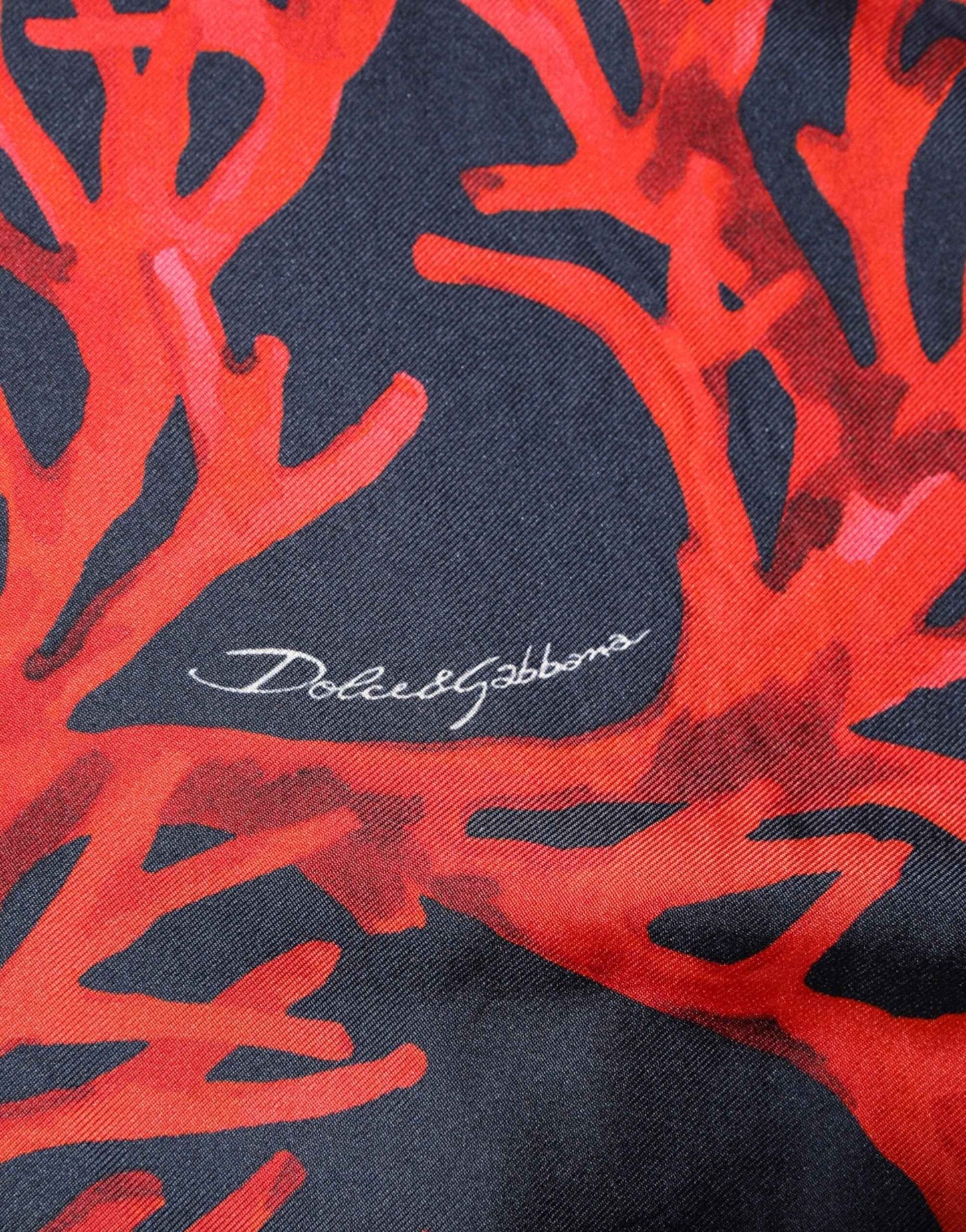 Dolce & Gabbana Silk Navy Red Coral Print Pullover Sweater by Dolce & Gabbana