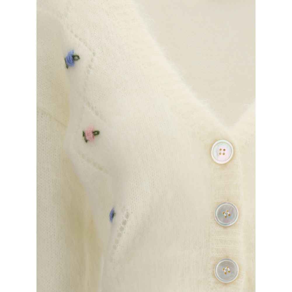 Alessandra Rich Mohair Cardigan with embroidery