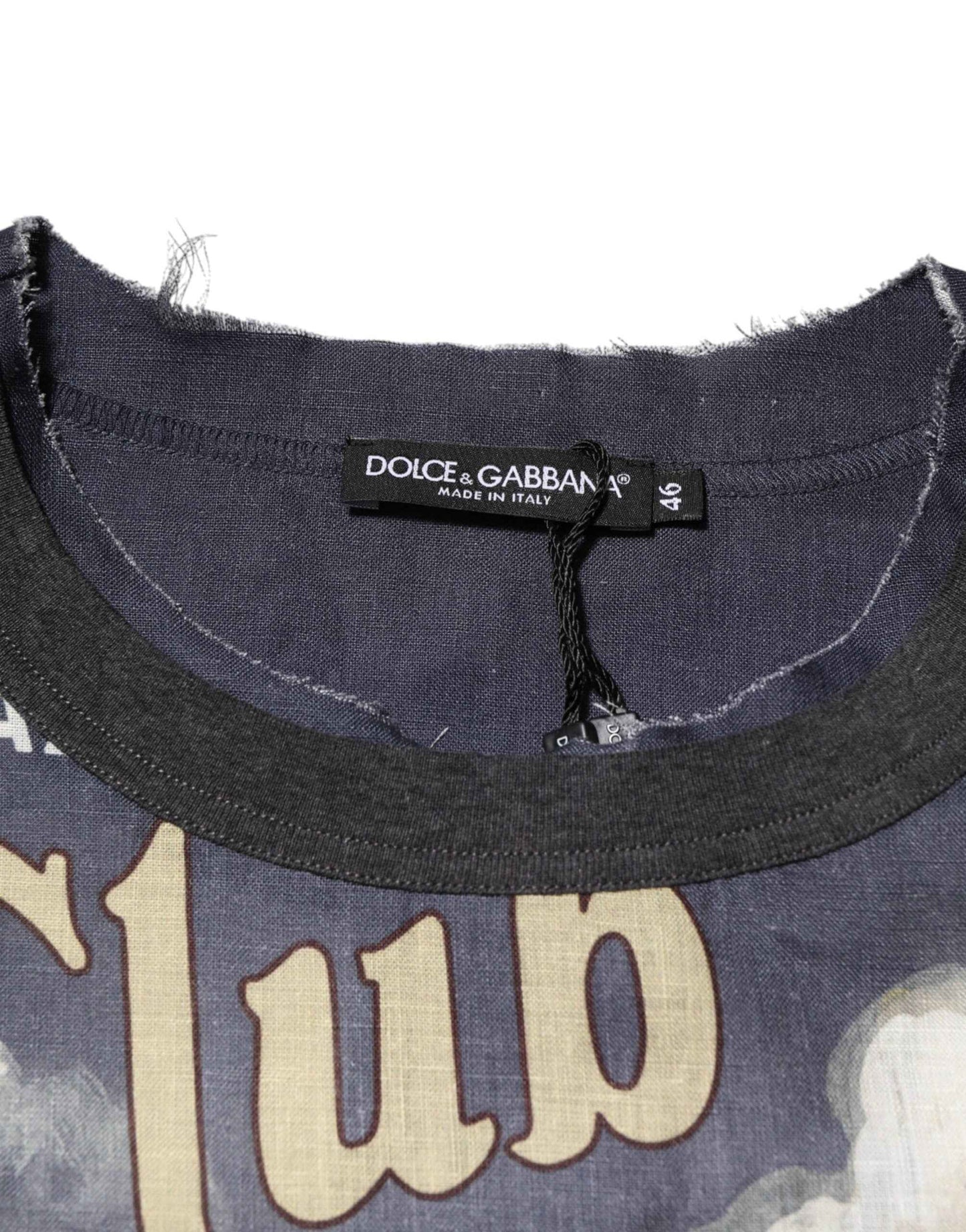 Dolce & Gabbana Palermo Jazz Club Linen Crew Neck Men T-shirt by Dolce & Gabbana