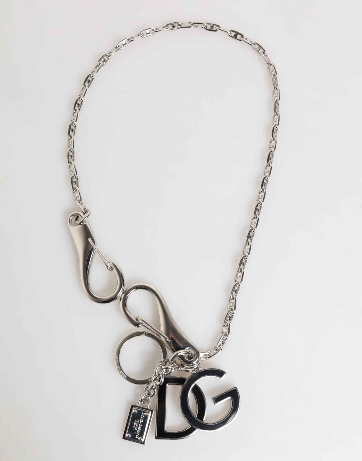 Dolce & Gabbana Silver DG Logo Key Holder Keychain Bag Charm Keyring by Dolce & Gabbana