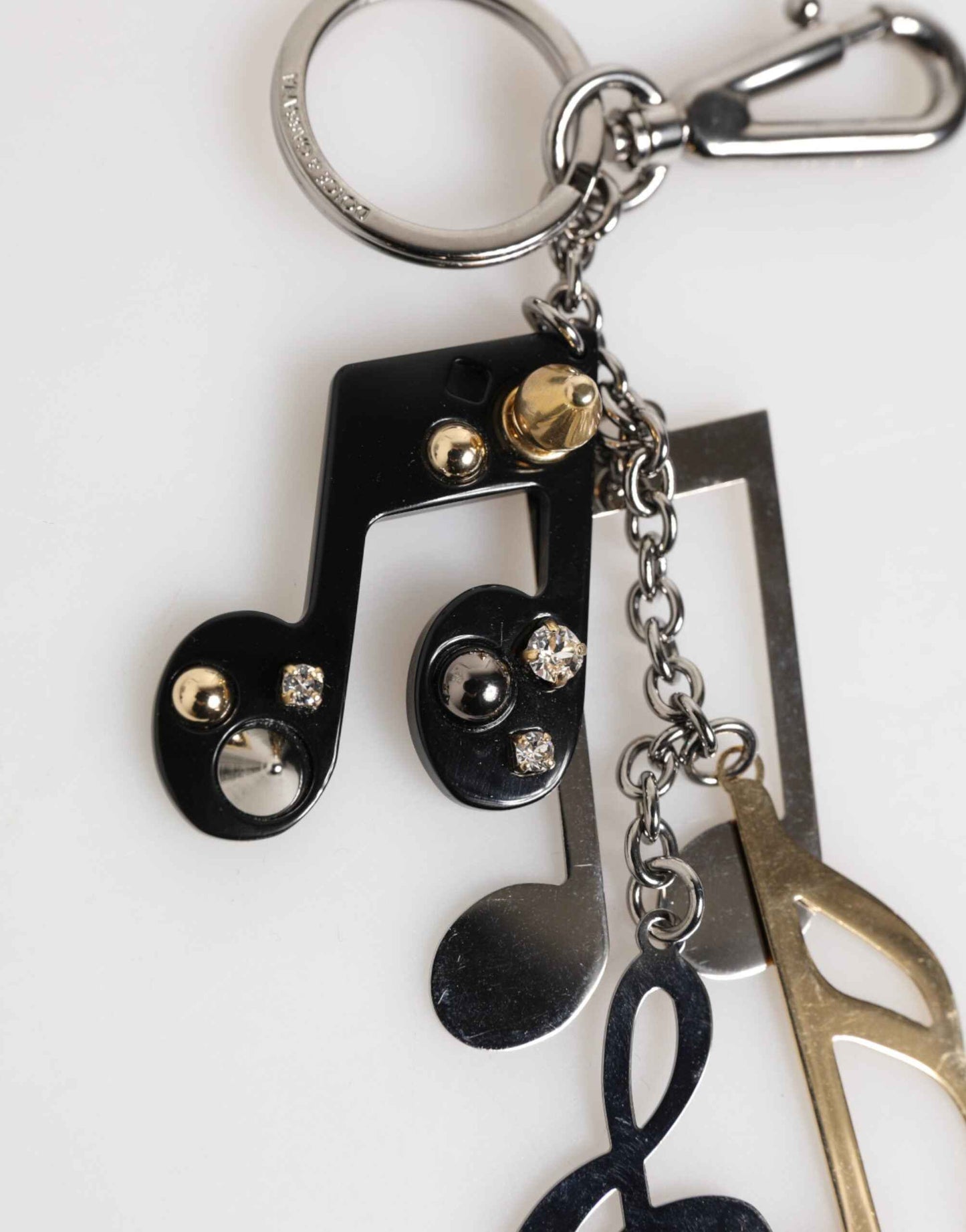 Dolce & Gabbana Silver Musical Note Key Holder Keychain Bag Charm Keyring by Dolce & Gabbana