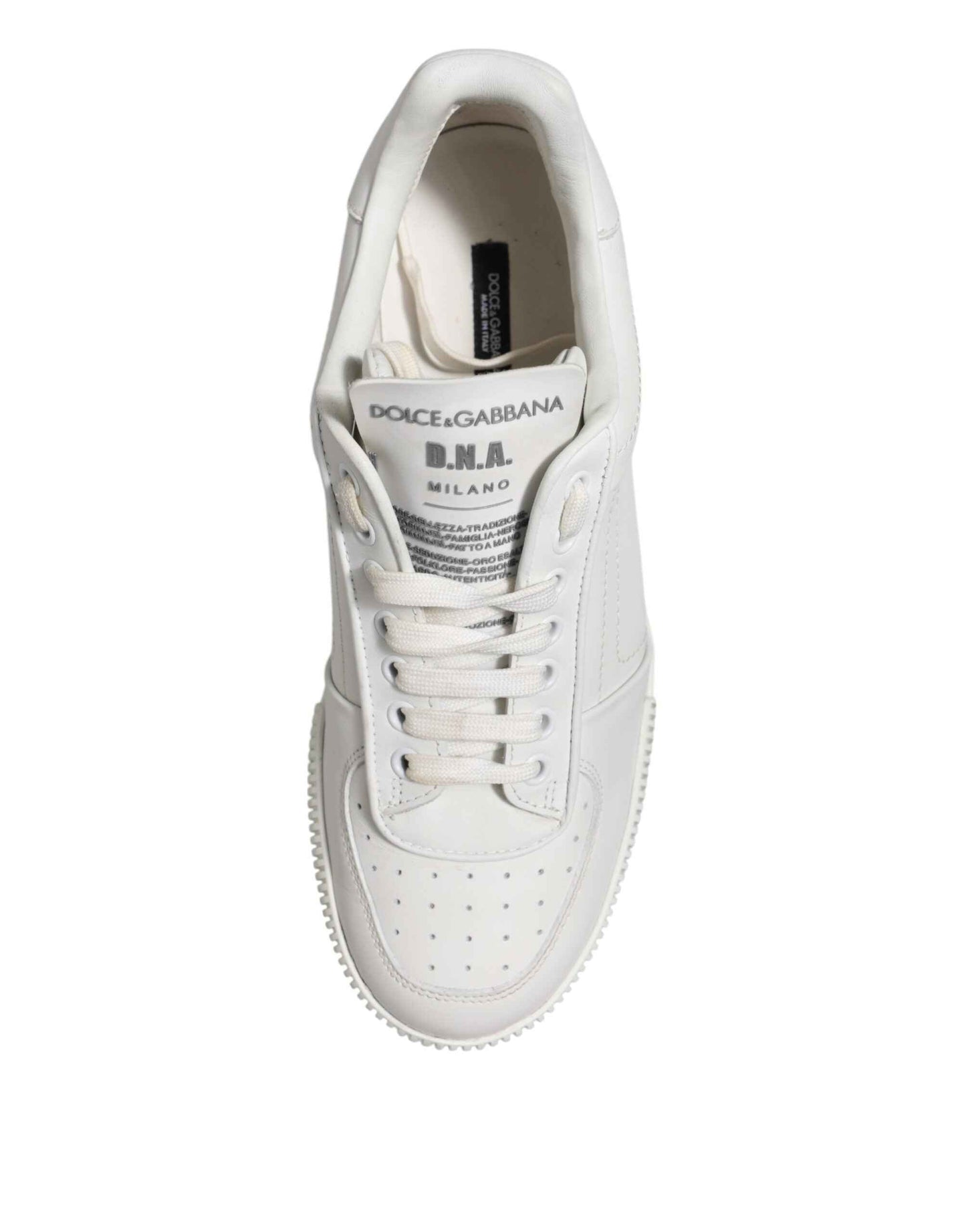 Dolce & Gabbana White Miami Leather Low Top Sneakers Men Shoes by Dolce & Gabbana