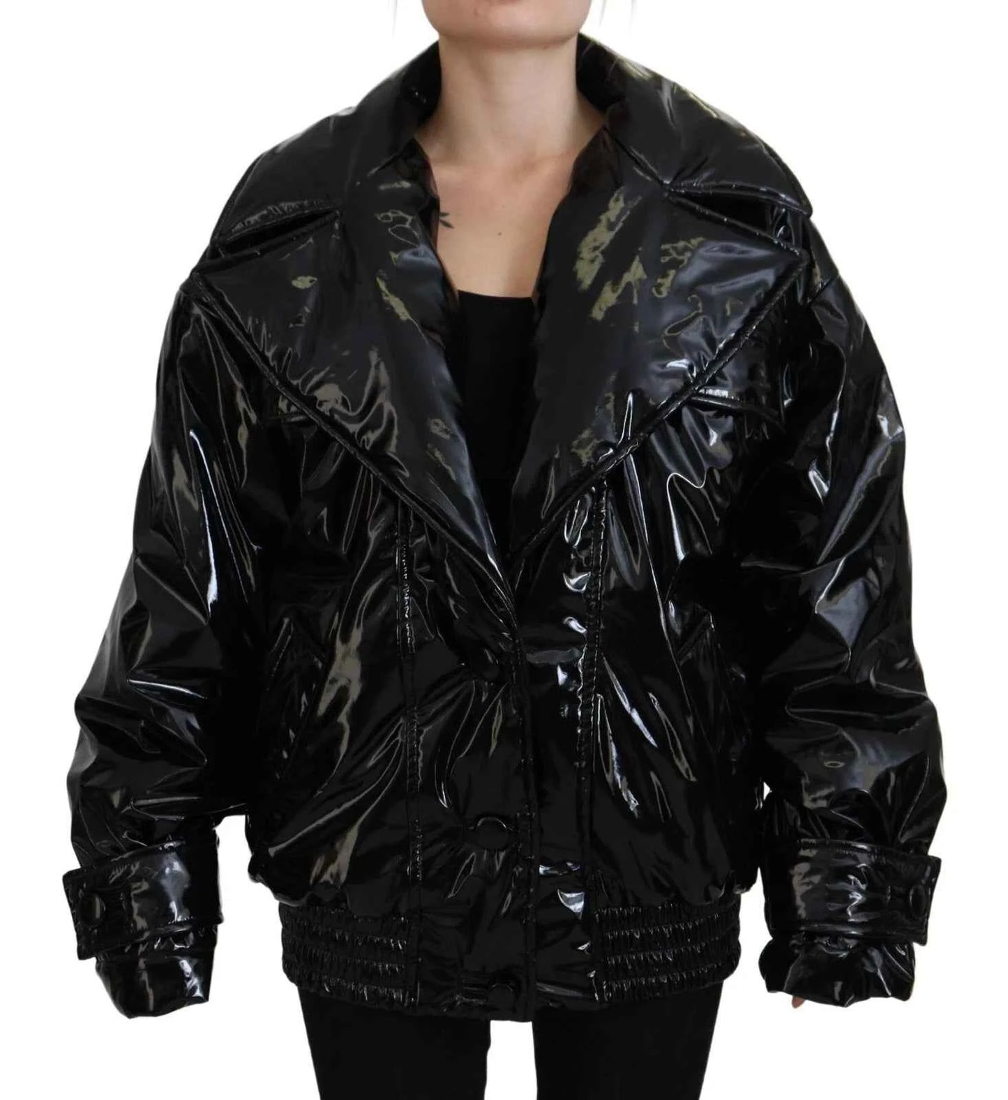 Dolce & Gabbana Polyester Black Shiny Blazer Women Jacket by Dolce & Gabbana
