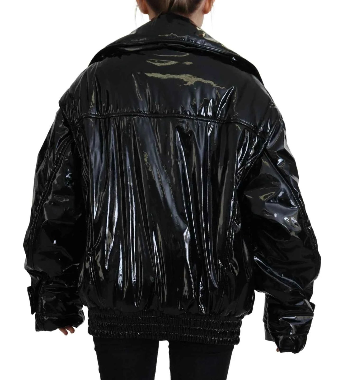 Dolce & Gabbana Polyester Black Shiny Blazer Women Jacket by Dolce & Gabbana