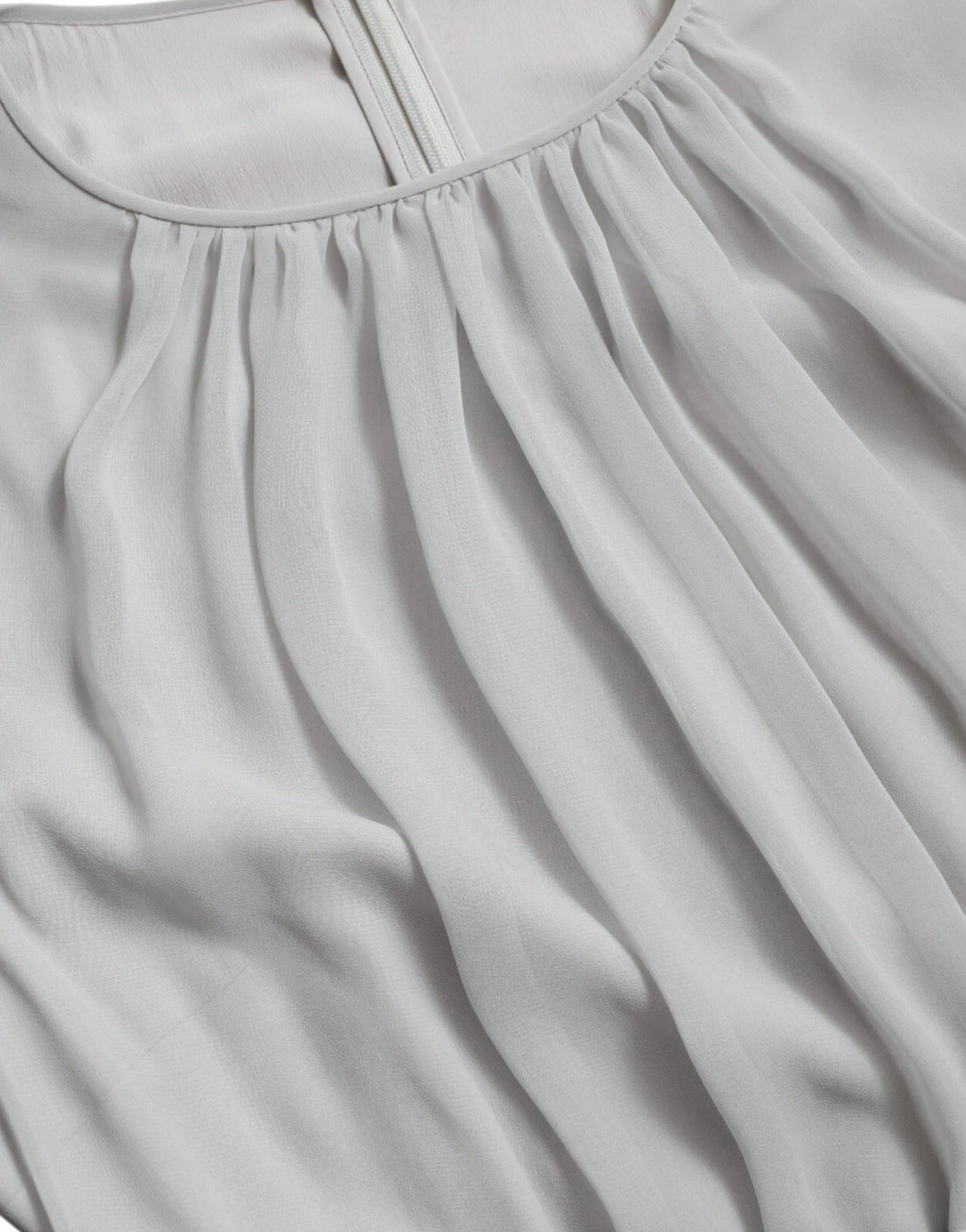 Dolce & Gabbana Light Gray Polyester Pleated Long Maxi Dress