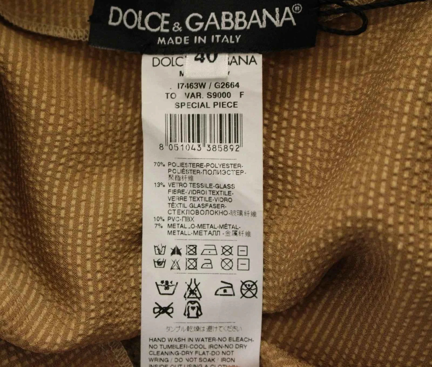 Dolce & Gabbana Gold SPECIAL Piece Runway Crystal Blouse by Dolce & Gabbana