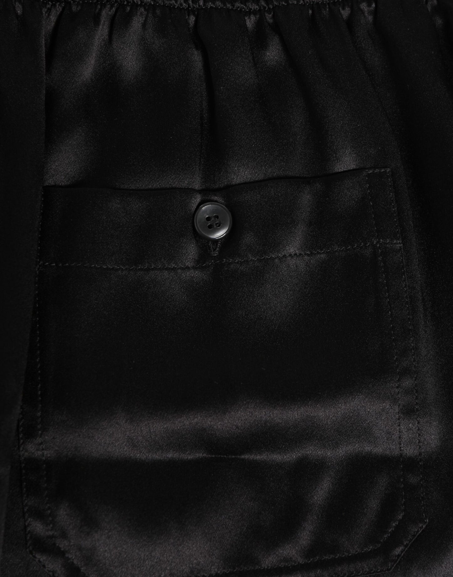 Dolce & Gabbana Black Silk Satin Elastic Men Boxer Short Swimwear - from Dolce & Gabbana
