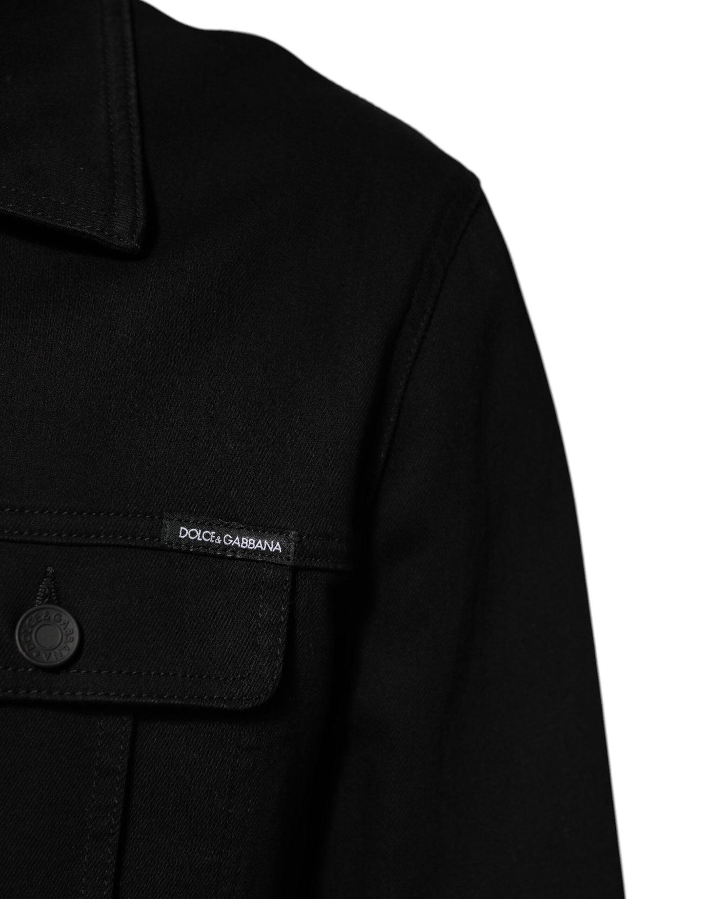 Dolce & Gabbana Black Cotton Denim Stretch Giubbotto Jacket - from Dolce & Gabbana