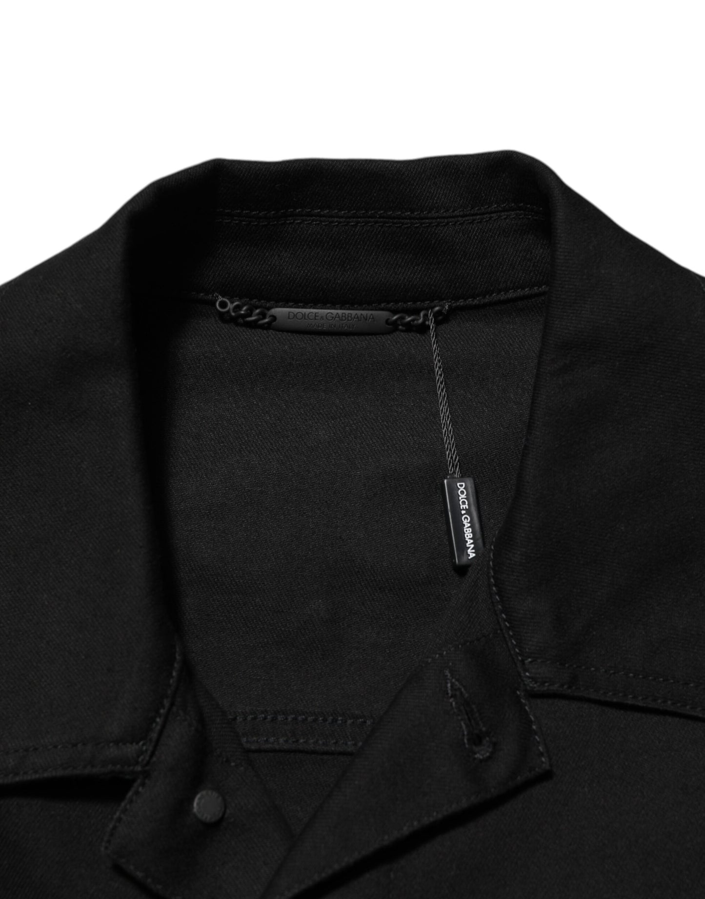 Dolce & Gabbana Black Cotton Denim Stretch Giubbotto Jacket - from Dolce & Gabbana