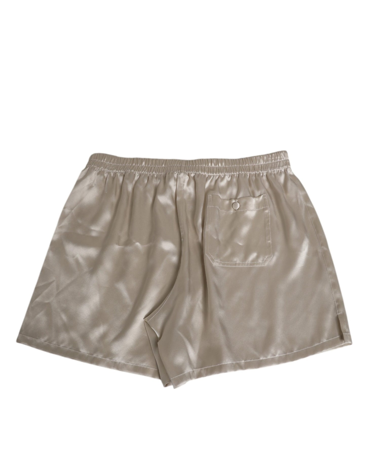 Dolce & Gabbana Beige Silk Satin Elastic Men Boxer Short Swimwear - from Dolce & Gabbana