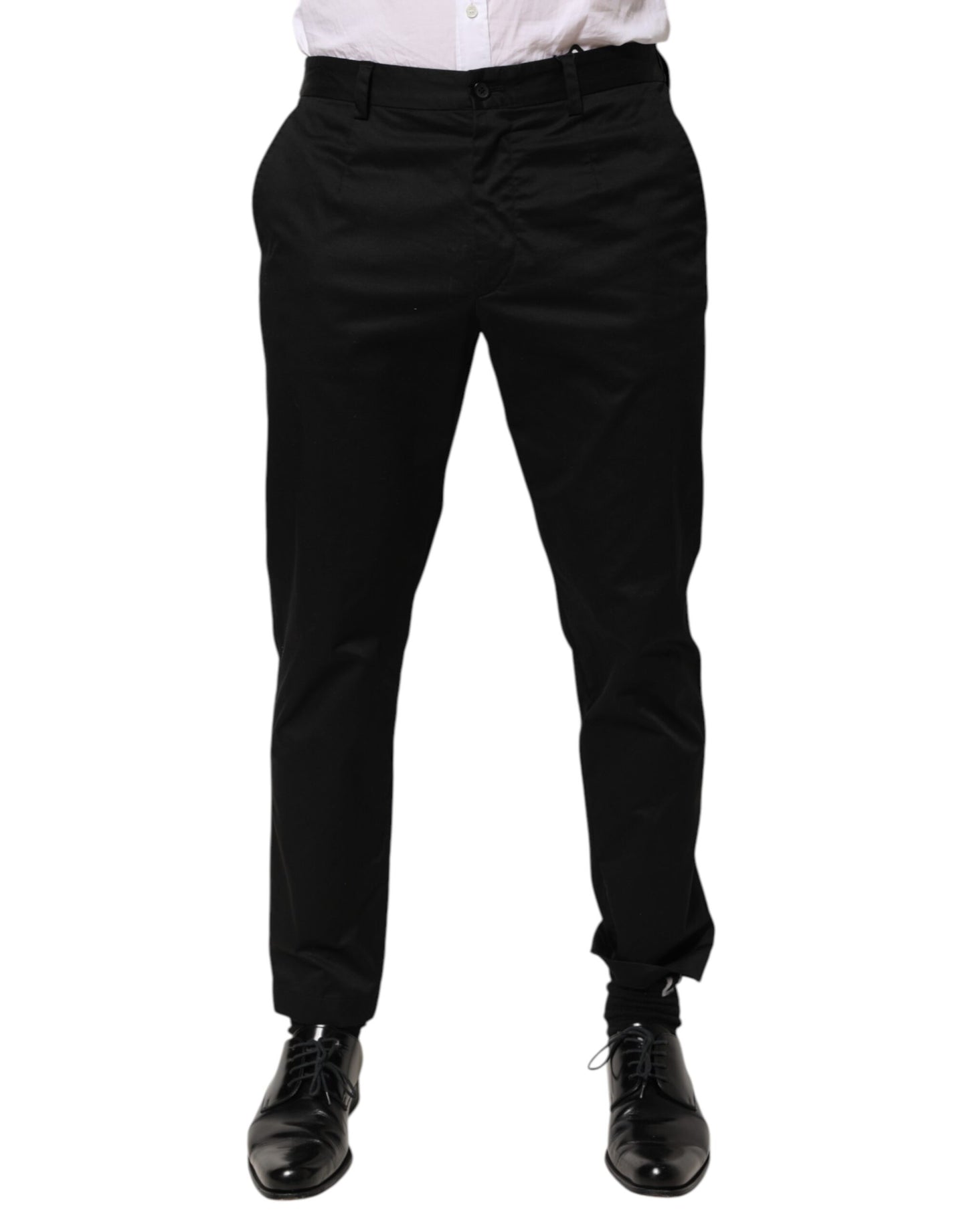 Dolce & Gabbana Black Cotton Tapered Men Formal Trousers Pants - from Dolce & Gabbana
