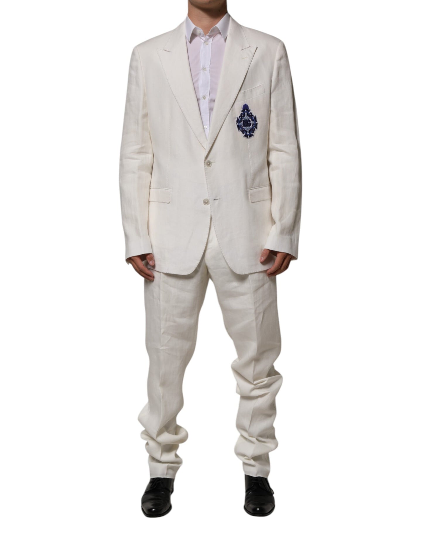 Dolce & Gabbana Light Cream Linen Embroidered 2 Piece Suit - from Dolce & Gabbana