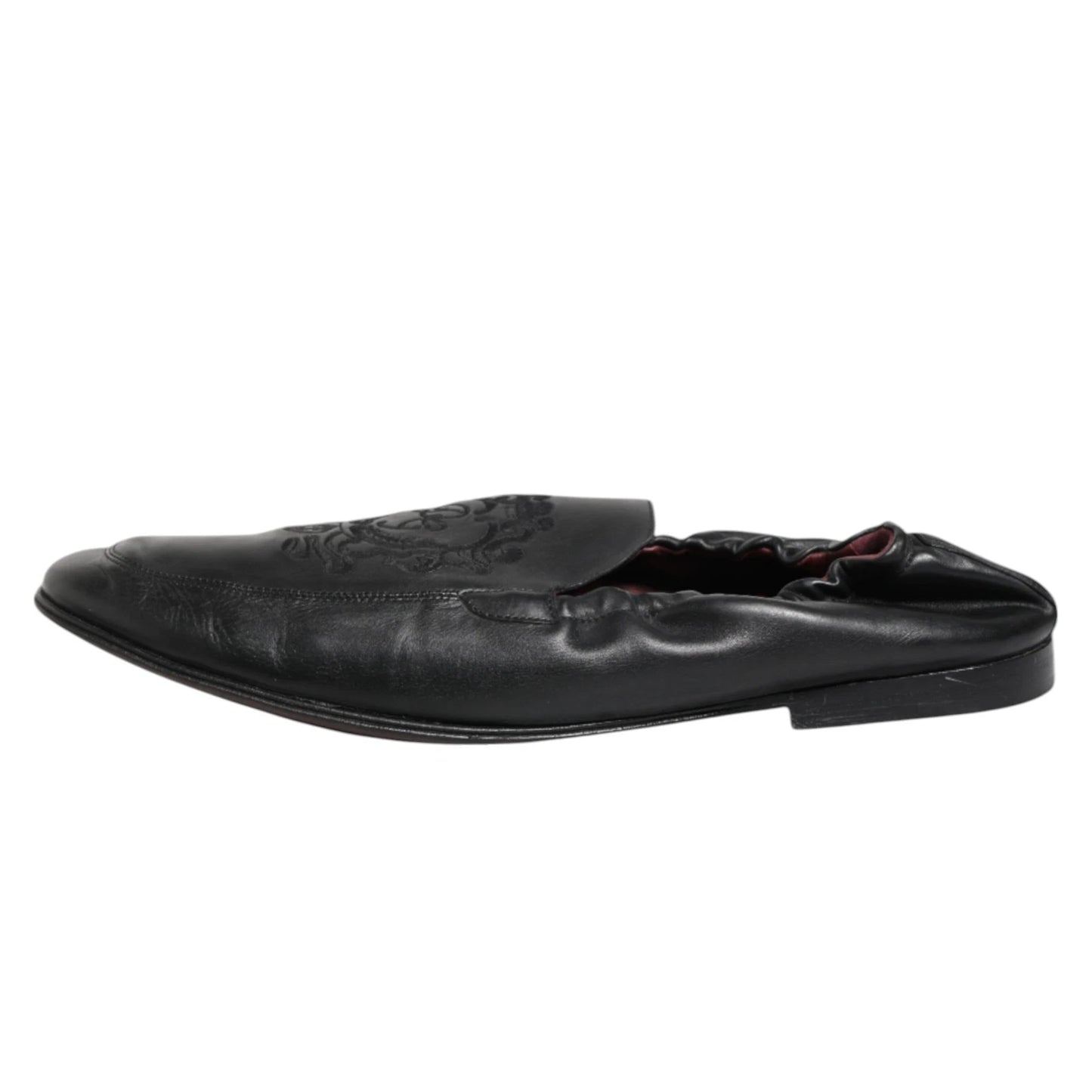 Dolce & Gabbana Black Leather Slip On Men Flat Loafers Shoes - from Dolce & Gabbana
