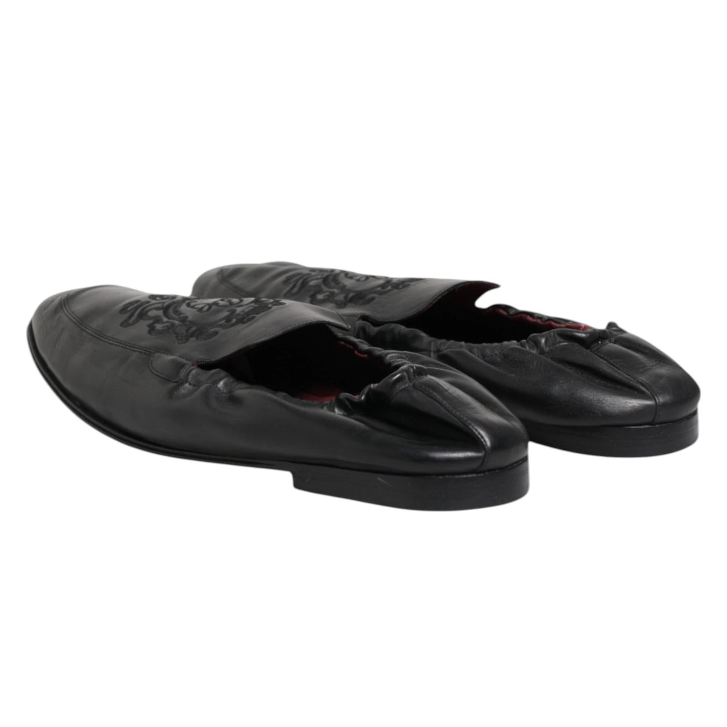 Dolce & Gabbana Black Leather Slip On Men Flat Loafers Shoes - from Dolce & Gabbana