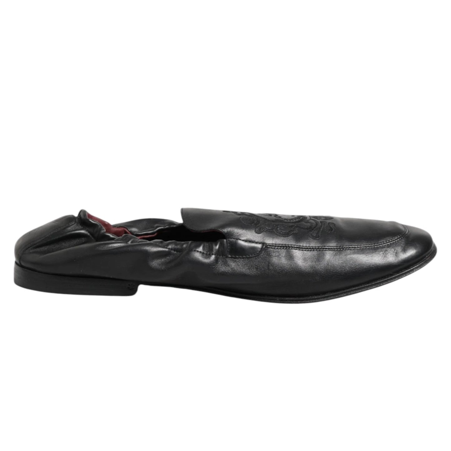 Dolce & Gabbana Black Leather Slip On Men Flat Loafers Shoes - from Dolce & Gabbana
