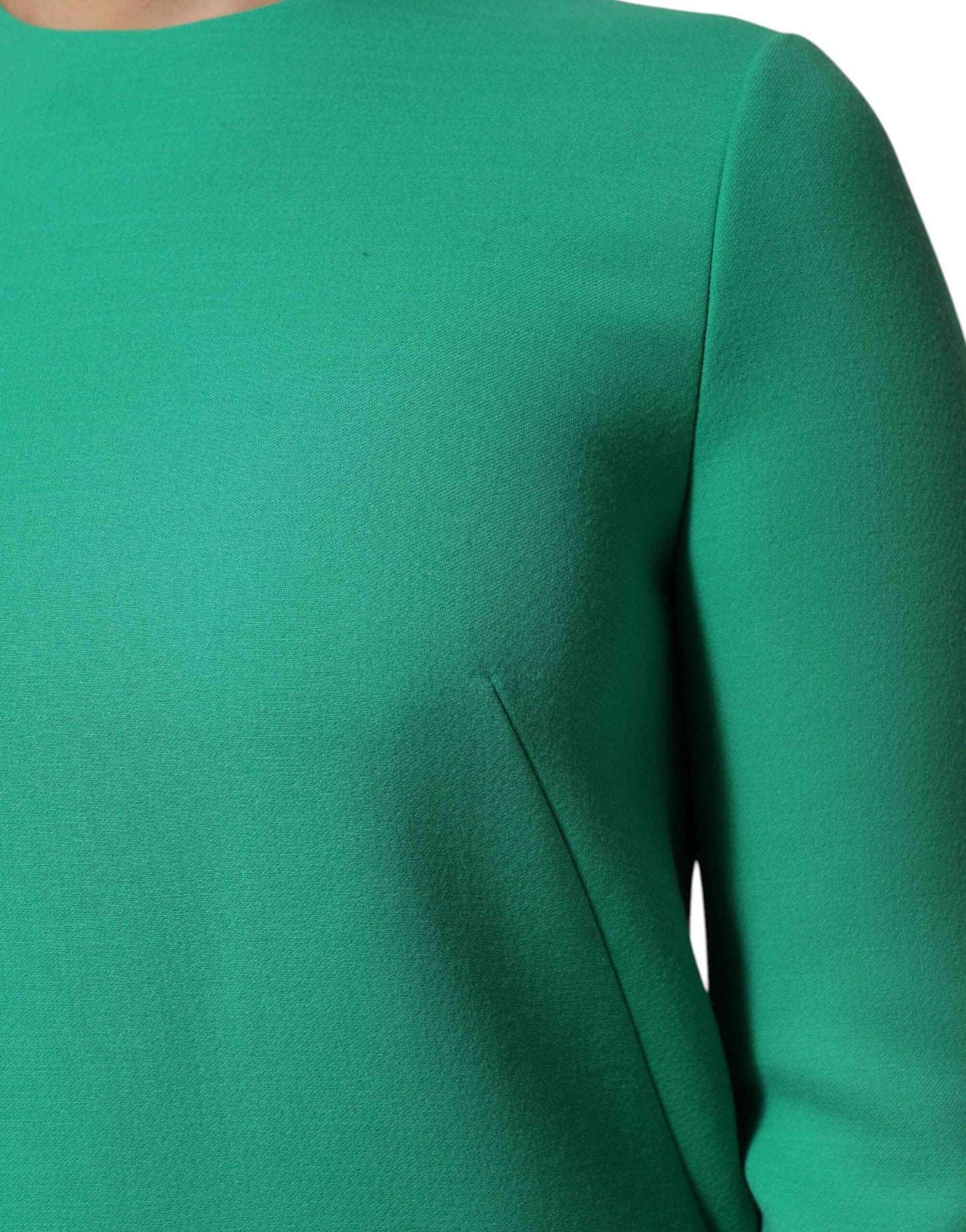 Dolce & Gabbana Green Viscose Acetate Mini Long Sleeve Dress by Dolce & Gabbana