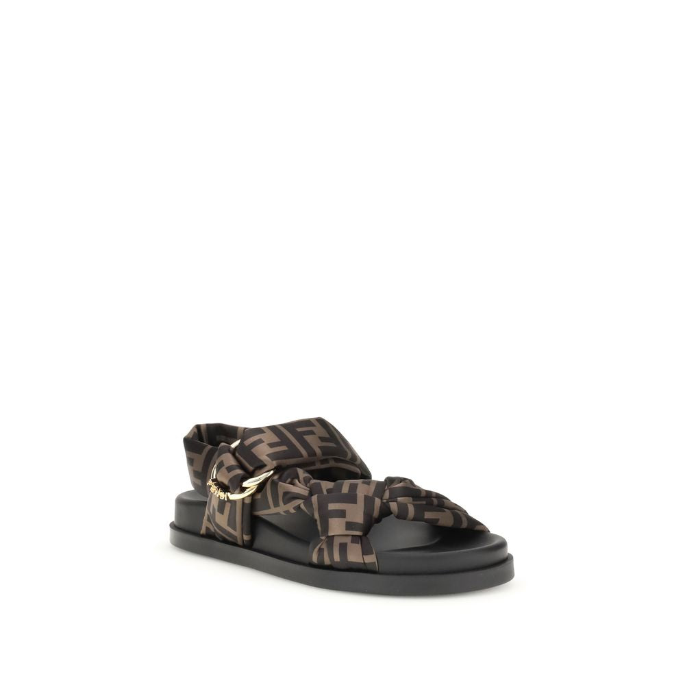 Fendi FF satin sandals