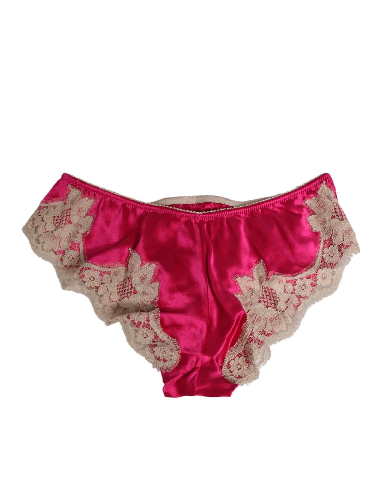 Dolce & Gabbana Pink Silk Satin Lace Trim New Slip Underwear by Dolce & Gabbana