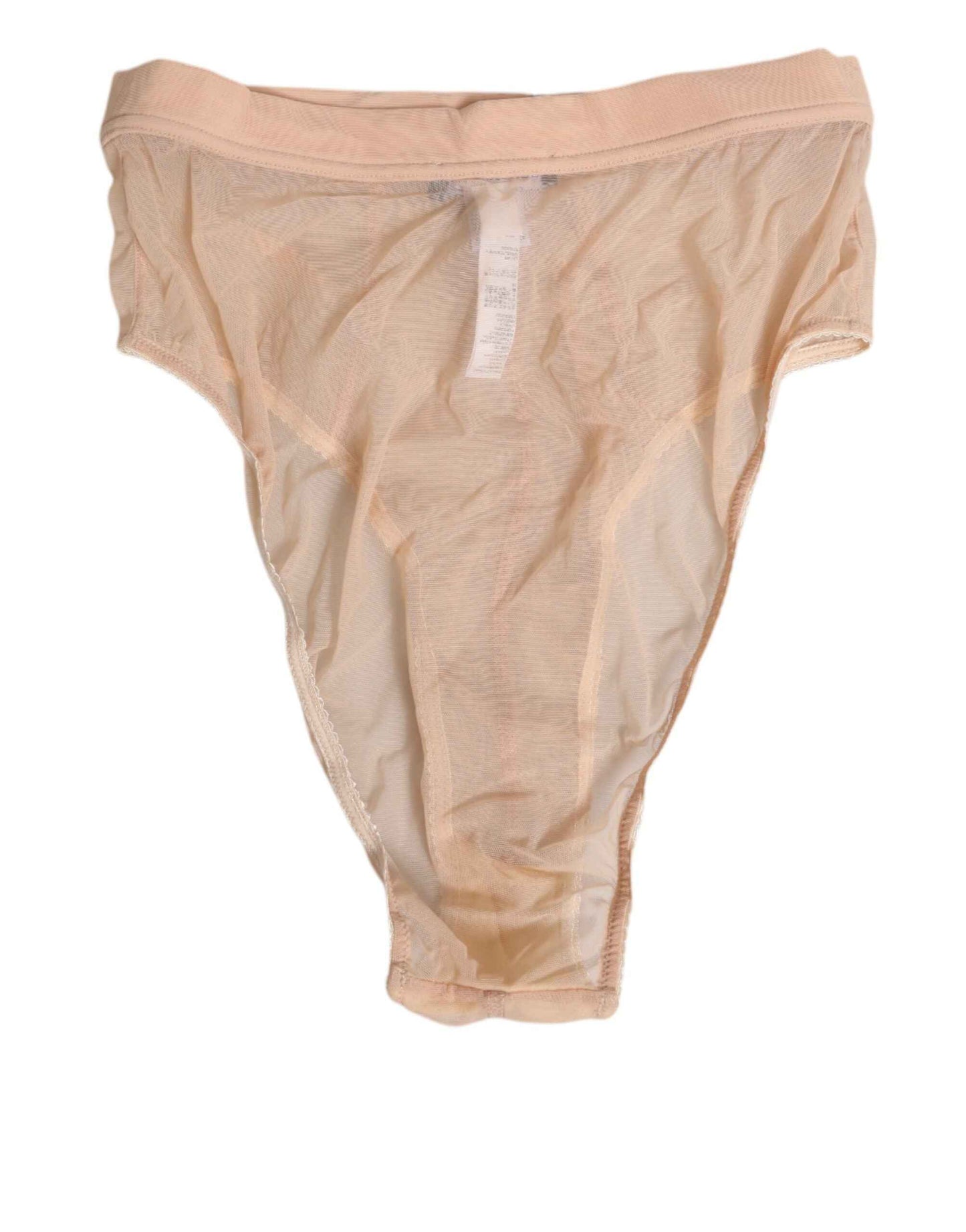 Dolce & Gabbana Beige Sheer Mesh High Waist Panty Underwear by Dolce & Gabbana
