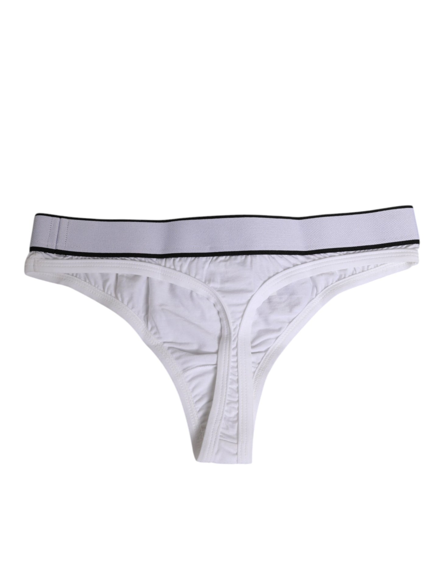 Dolce & Gabbana White Logo Waistband Modal Cotton Thong Underwear - from Dolce & Gabbana