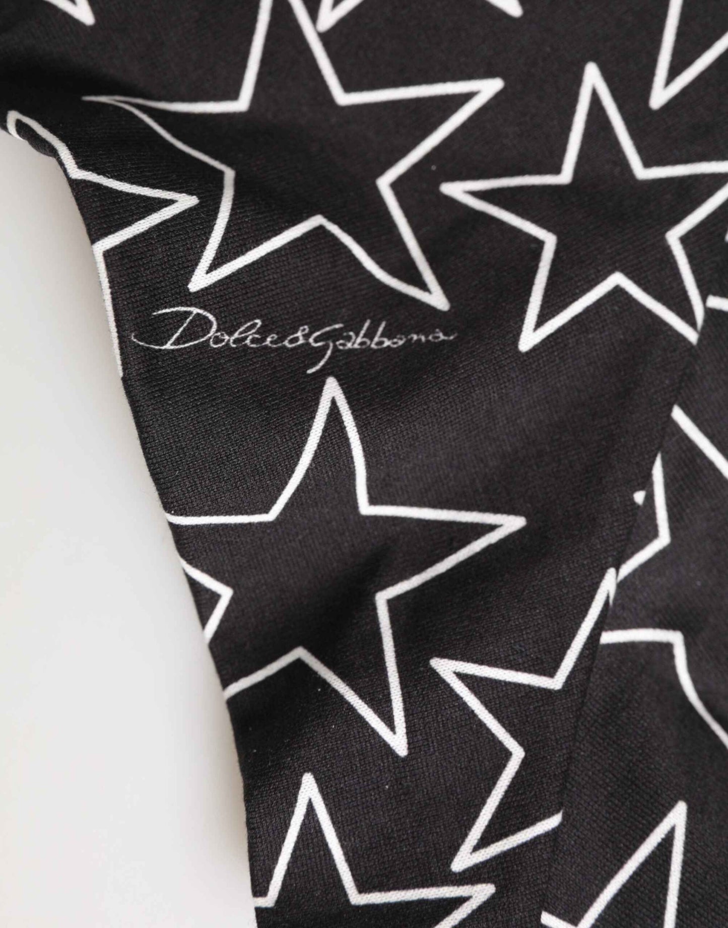 Dolce & Gabbana Black White Star Print Cotton Slip Panty Underwear by Dolce & Gabbana