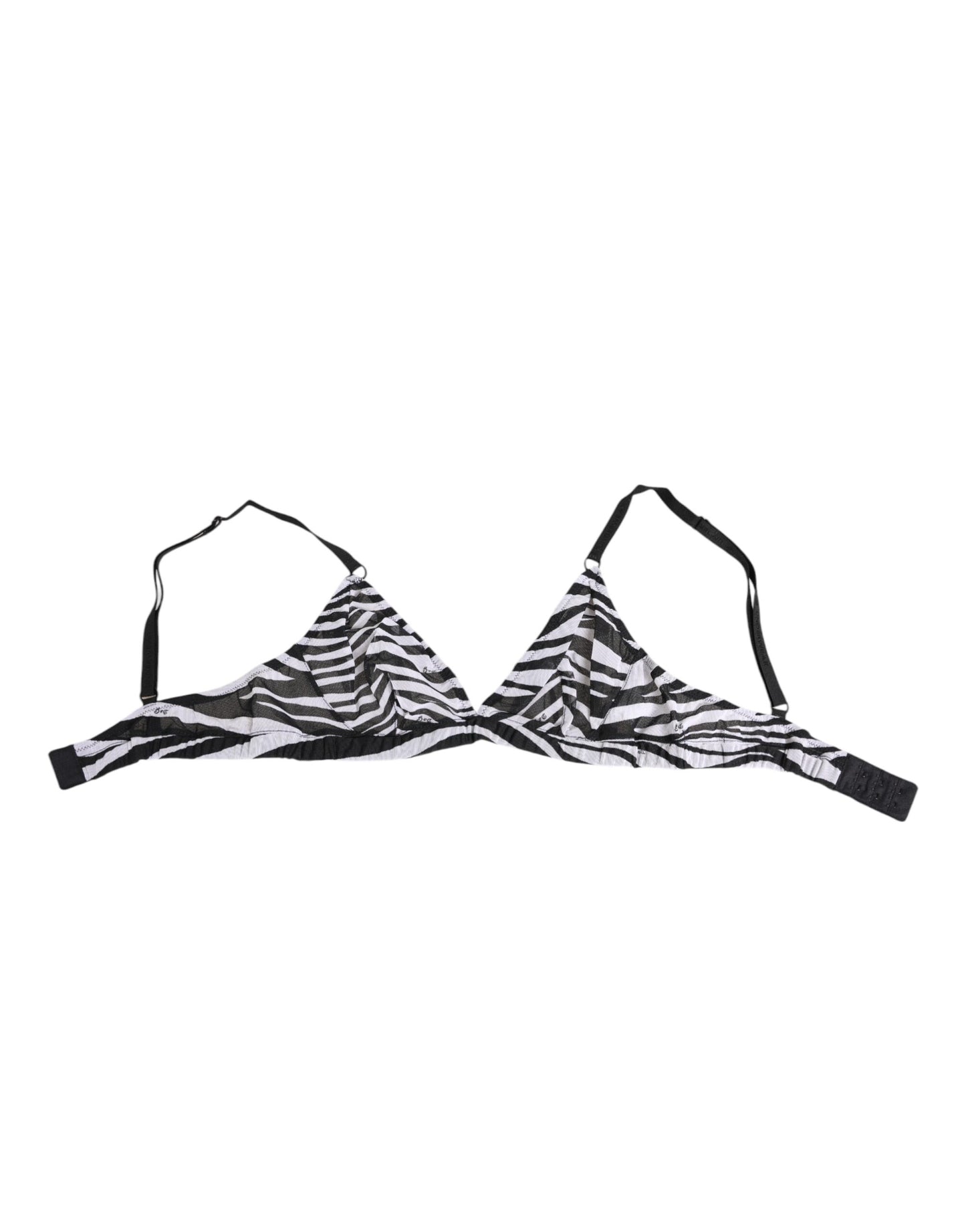 Dolce & Gabbana Black White Zebra Print Sheer Mesh Bralette Underwear - from Dolce & Gabbana