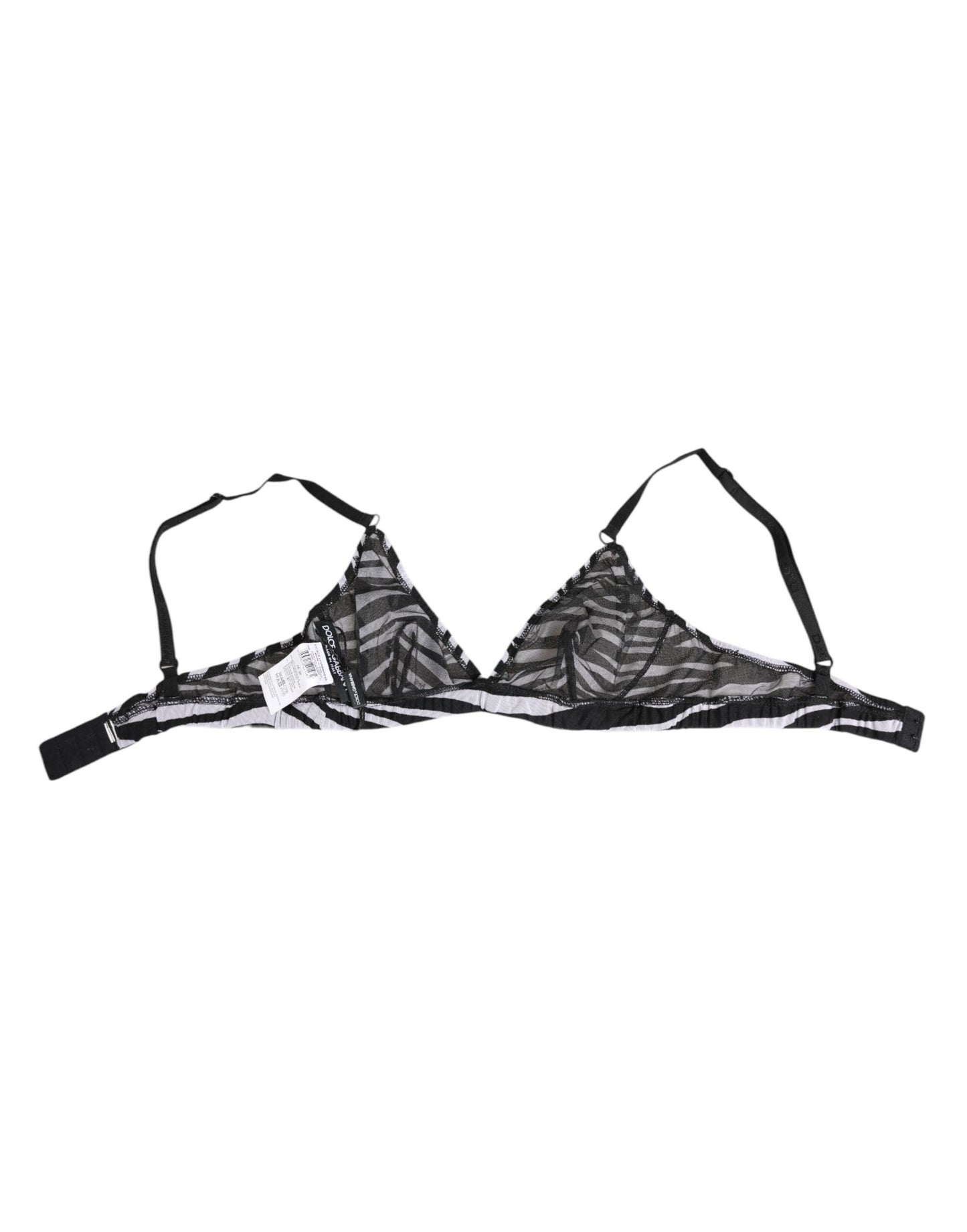 Dolce & Gabbana Black White Zebra Print Sheer Mesh Bralette Underwear - from Dolce & Gabbana