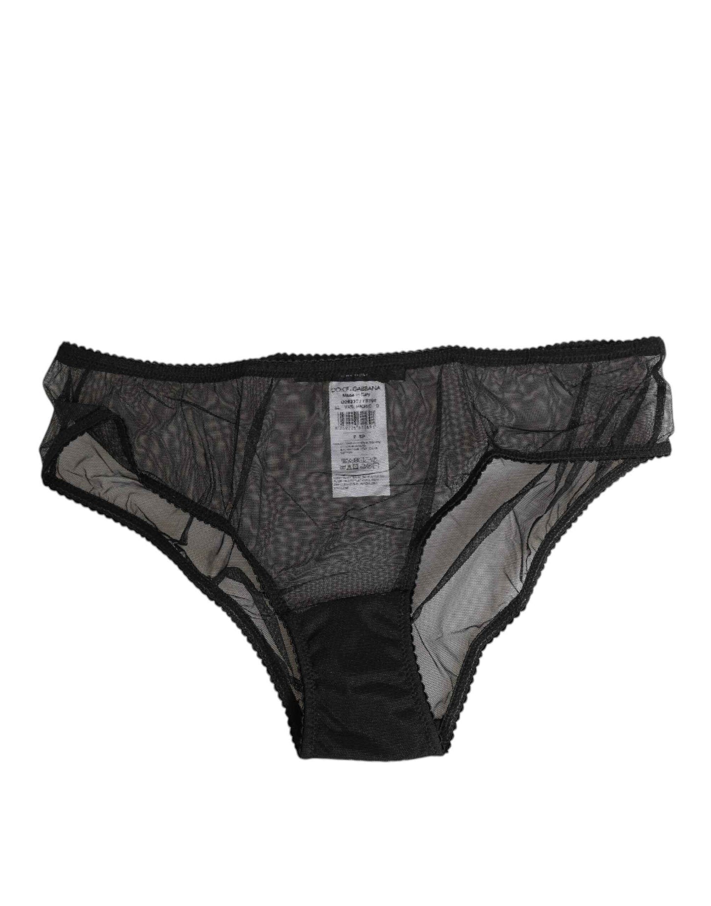 Dolce & Gabbana Black Sheer Mesh Lace Bikini Briefs Underwear by Dolce & Gabbana