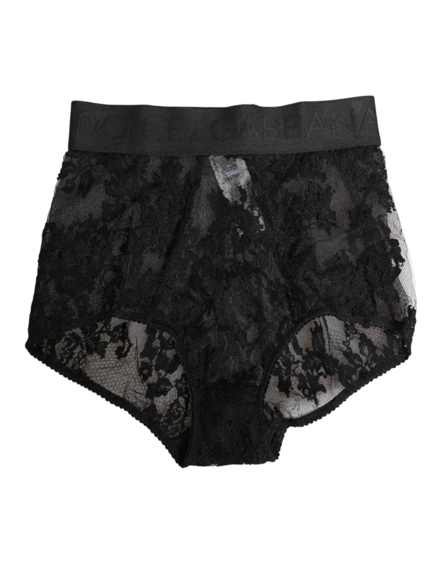 Dolce & Gabbana High Waist Briefs Black Floral Lace Underwear by Dolce & Gabbana