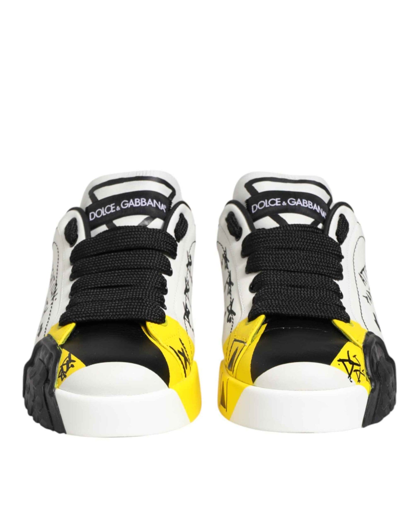 Dolce & Gabbana Multicolor Lettering Portofino Sneakers Shoes by Dolce & Gabbana