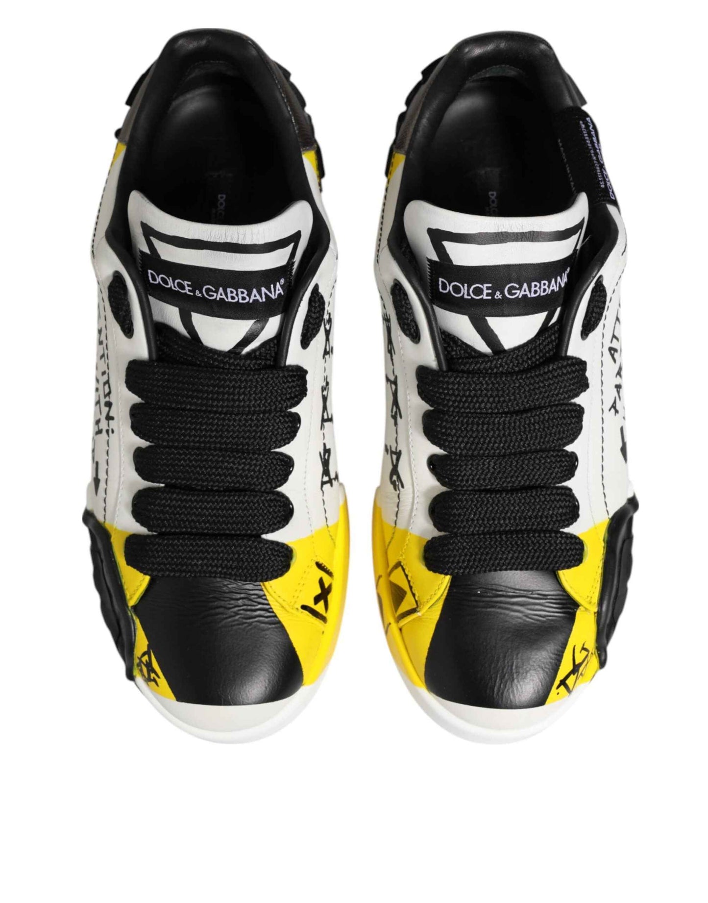 Dolce & Gabbana Multicolor Lettering Portofino Sneakers Shoes by Dolce & Gabbana