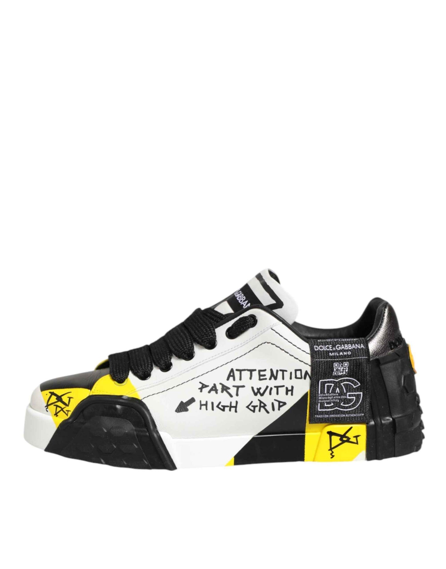 Dolce & Gabbana Multicolor Lettering Portofino Sneakers Shoes by Dolce & Gabbana