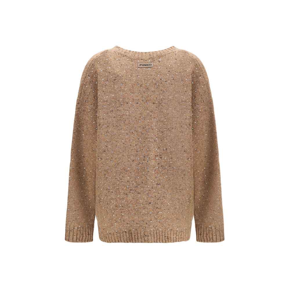 PINKO Bouclé fabric Cardigan with rhinestones