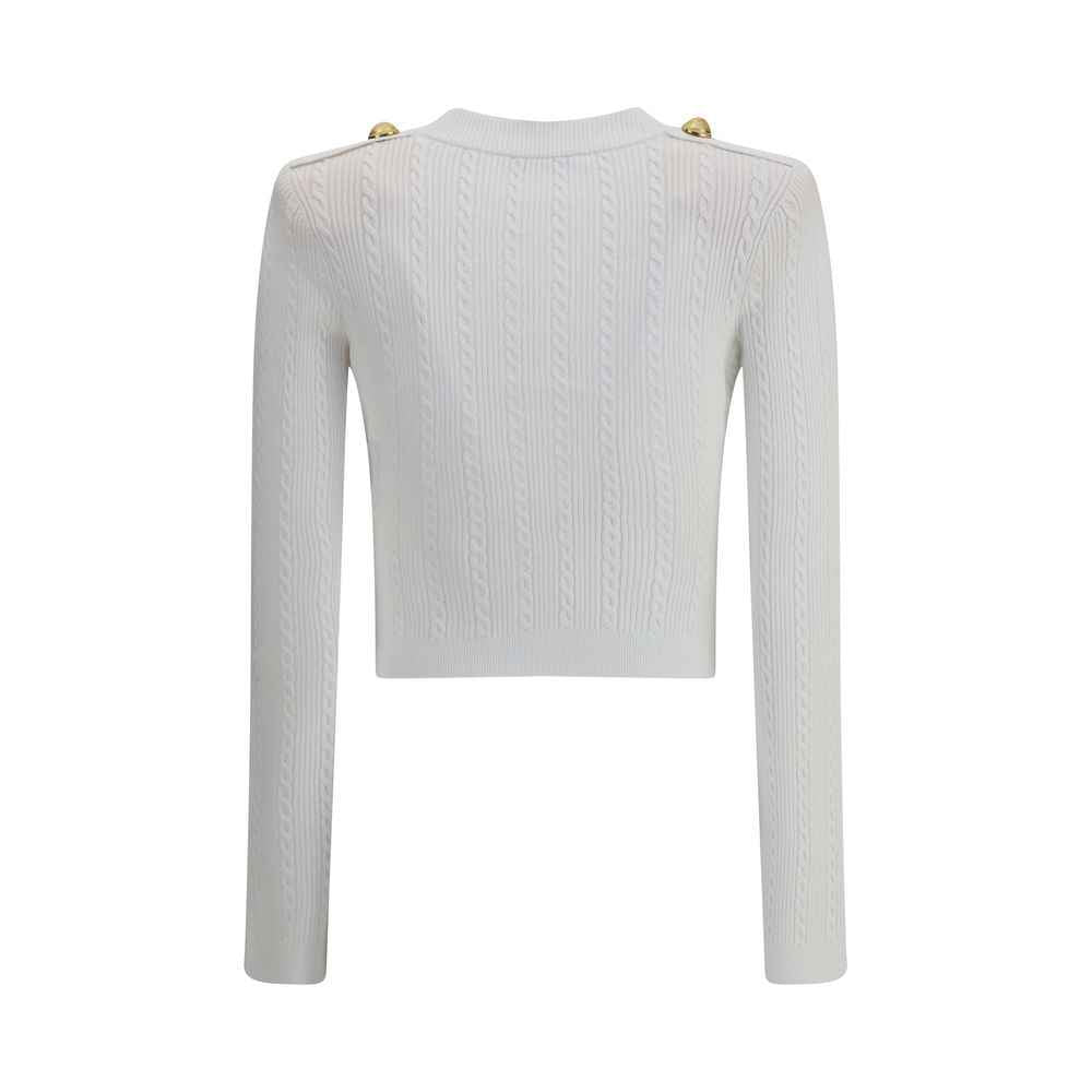 Balmain Ribbed and braided Cardigan